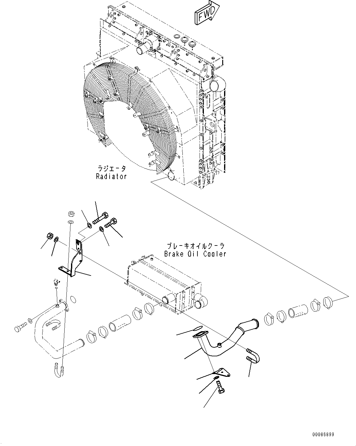 Komatsu parts book diagram for HD465-7E1 S/N 20001-UP (For EU): ENGINE RELATED PARTS, COOLANT PIPING (#20001-)