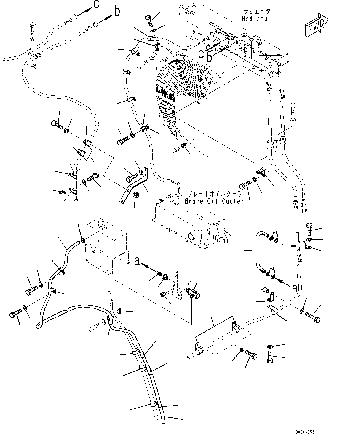 Komatsu parts book diagram for HD465-7E1 S/N 20001-UP (For EU): COOLANT PIPING, PIPING (#20001-)