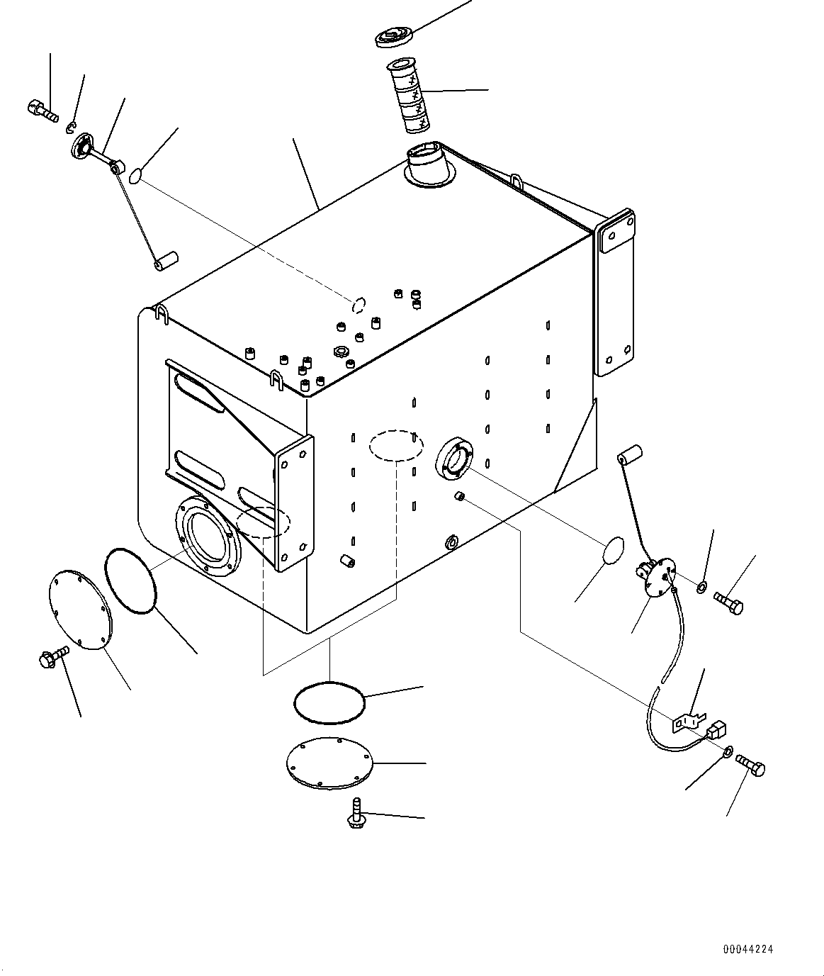 Komatsu parts book diagram for HD465-7E1 S/N 20001-UP (For EU): FUEL TANK, TANK (#20001-)