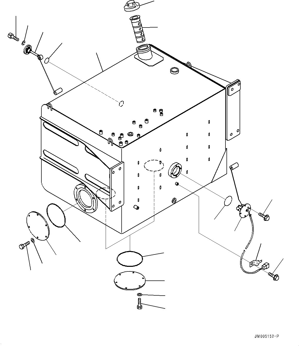 Komatsu parts book diagram for HD465-7E1 S/N 20001-UP (For EU): FUEL TANK, TANK (#20001-)
