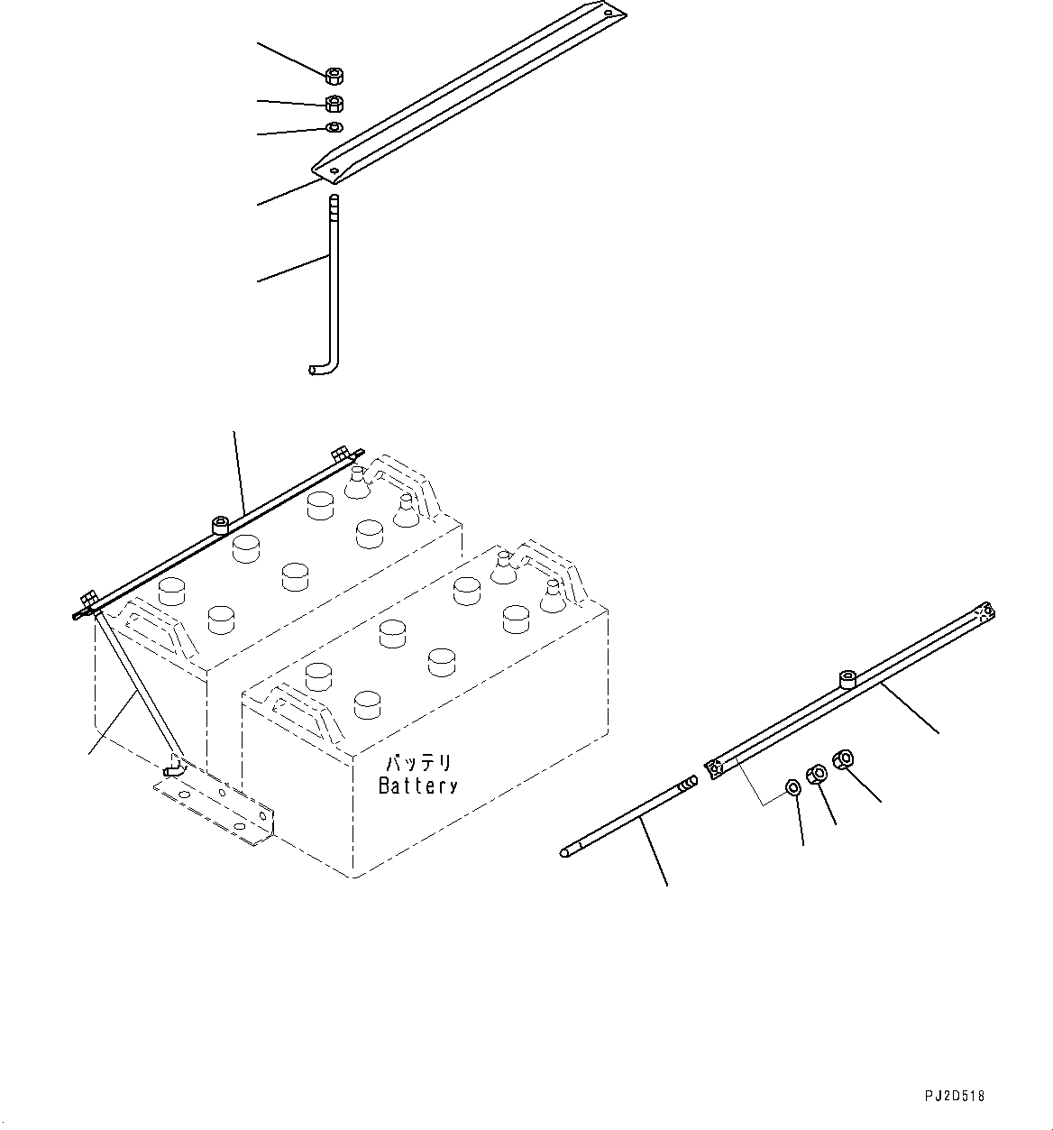 Komatsu parts book diagram for HD465-7E1 S/N 20001-UP (For EU): BATTERY BOX, RELATED PARTS (1/2) (#20001-)