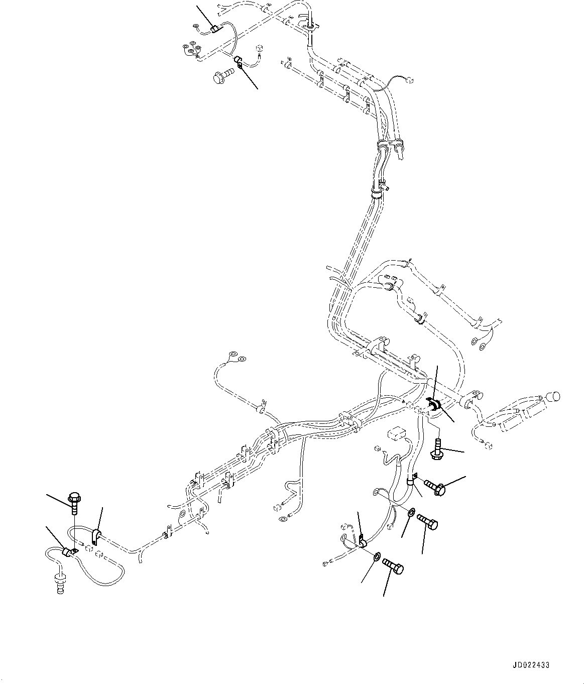 Komatsu parts book diagram for HD465-7E1 S/N 20001-UP (For EU): ELECTRIC SYSTEM, MOUNTING (2/2) (#20001-)