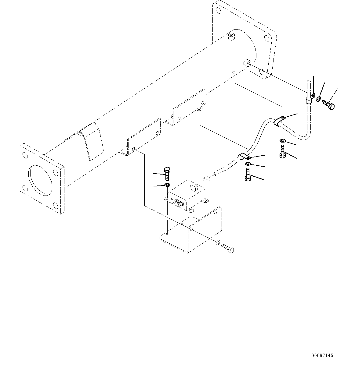 Komatsu parts book diagram for HD465-7E1 S/N 20001-UP (For EU): ELECTRIC SYSTEM, PRIMING PUMP PIPING (#20001-)