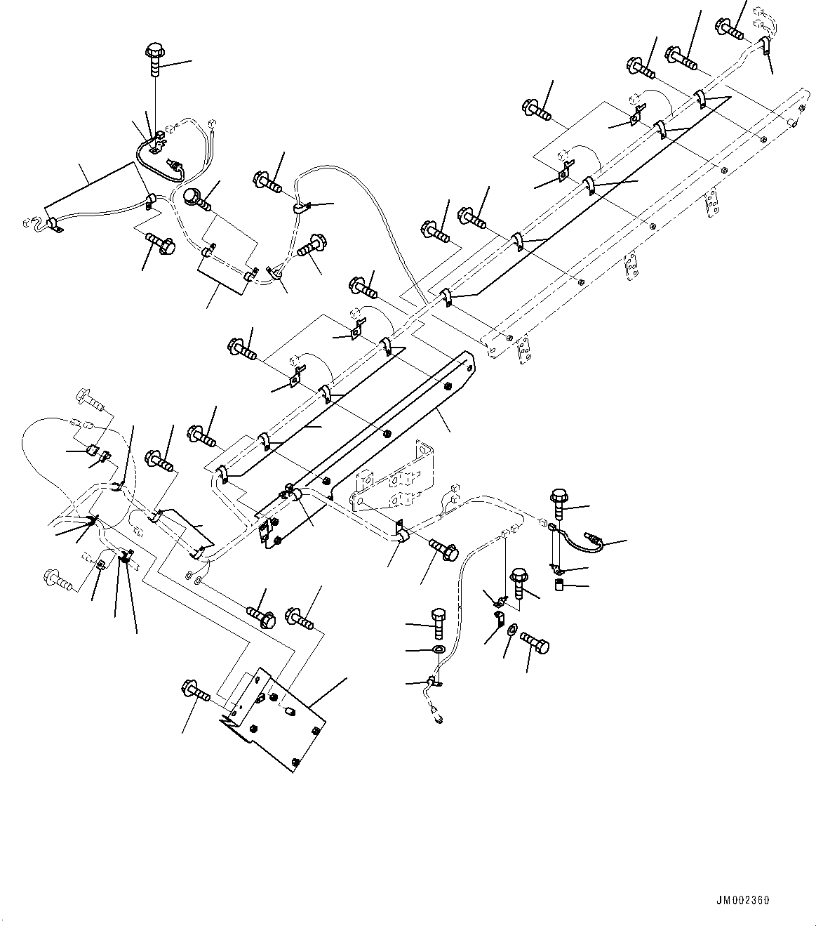 Komatsu parts book diagram for HD465-7E1 S/N 20001-UP (For EU): ELECTRIC SYSTEM, SENSOR AND WIRING HARNESS MOUNTING (#20001-)