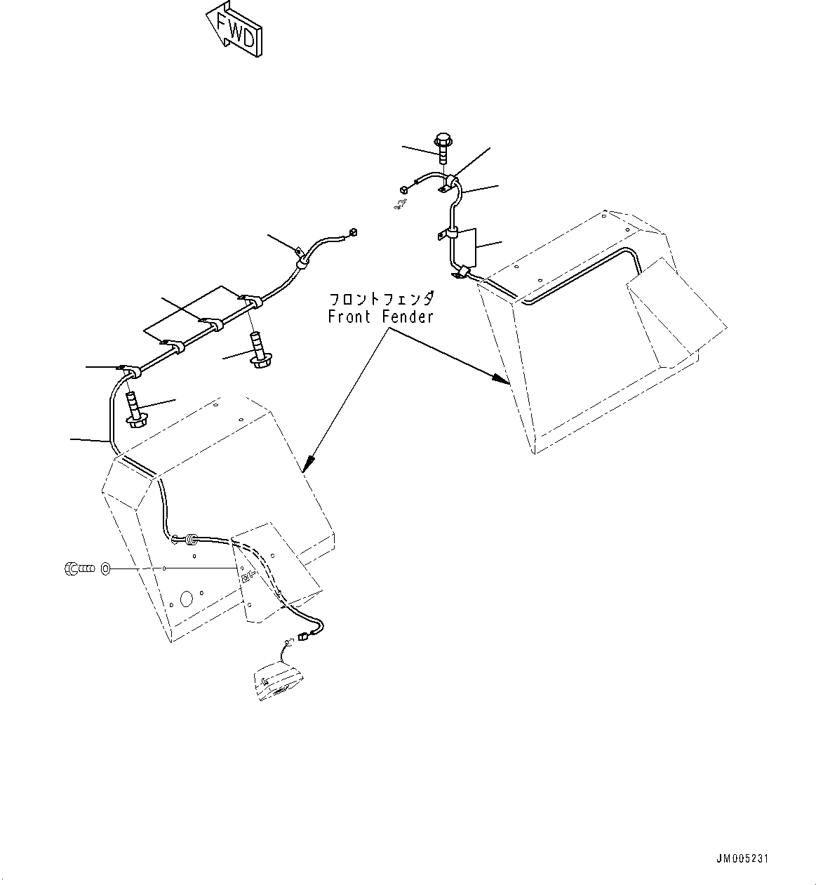 Komatsu parts book diagram for HD465-7E1 S/N 20001-UP (For EU): SIDE LAMP (#20001-)