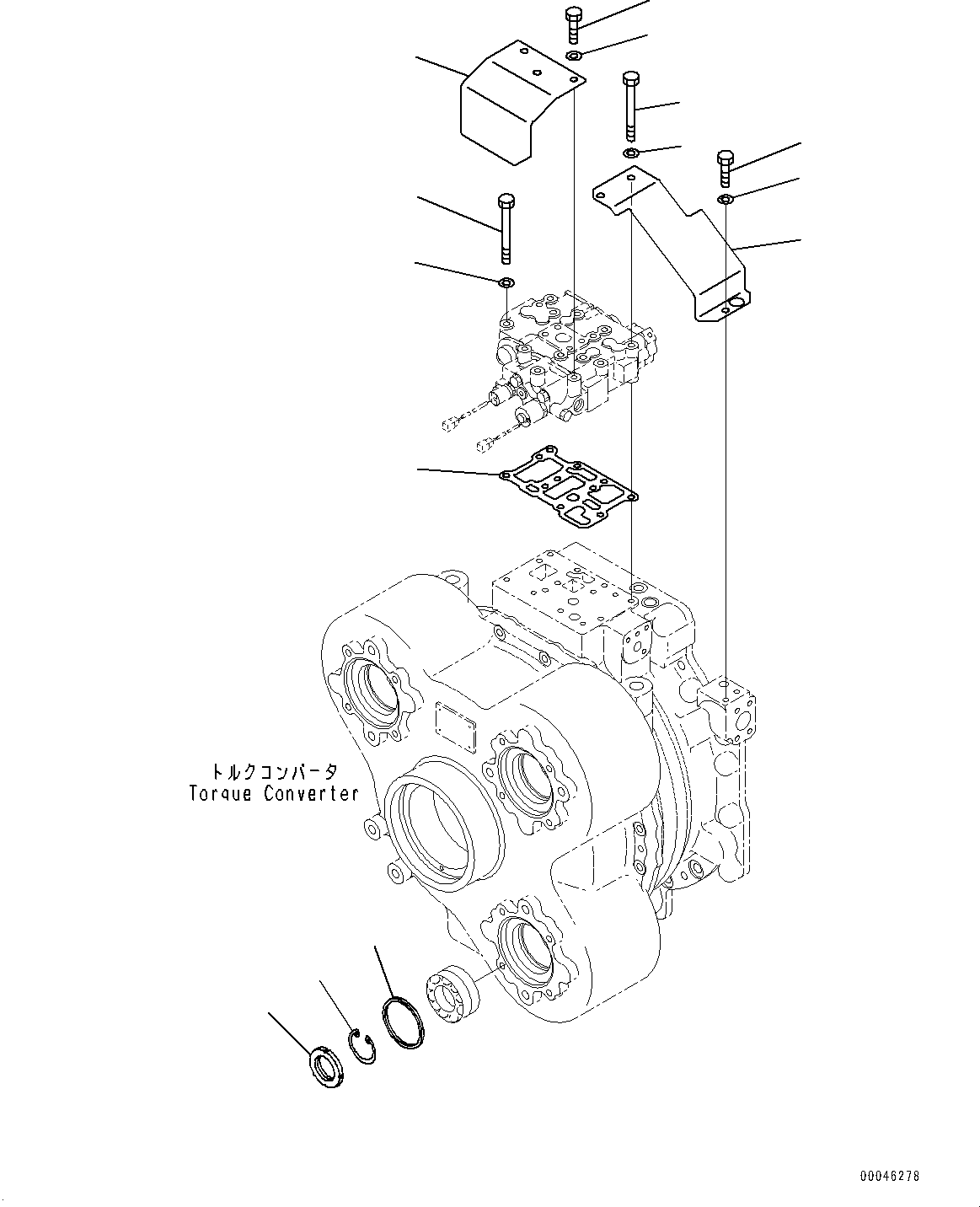 Komatsu parts book diagram for HD465-7E1 S/N 20001-UP (For EU): TORQUE CONVERTER AND TRANSMISSION, COVER (#20001-)