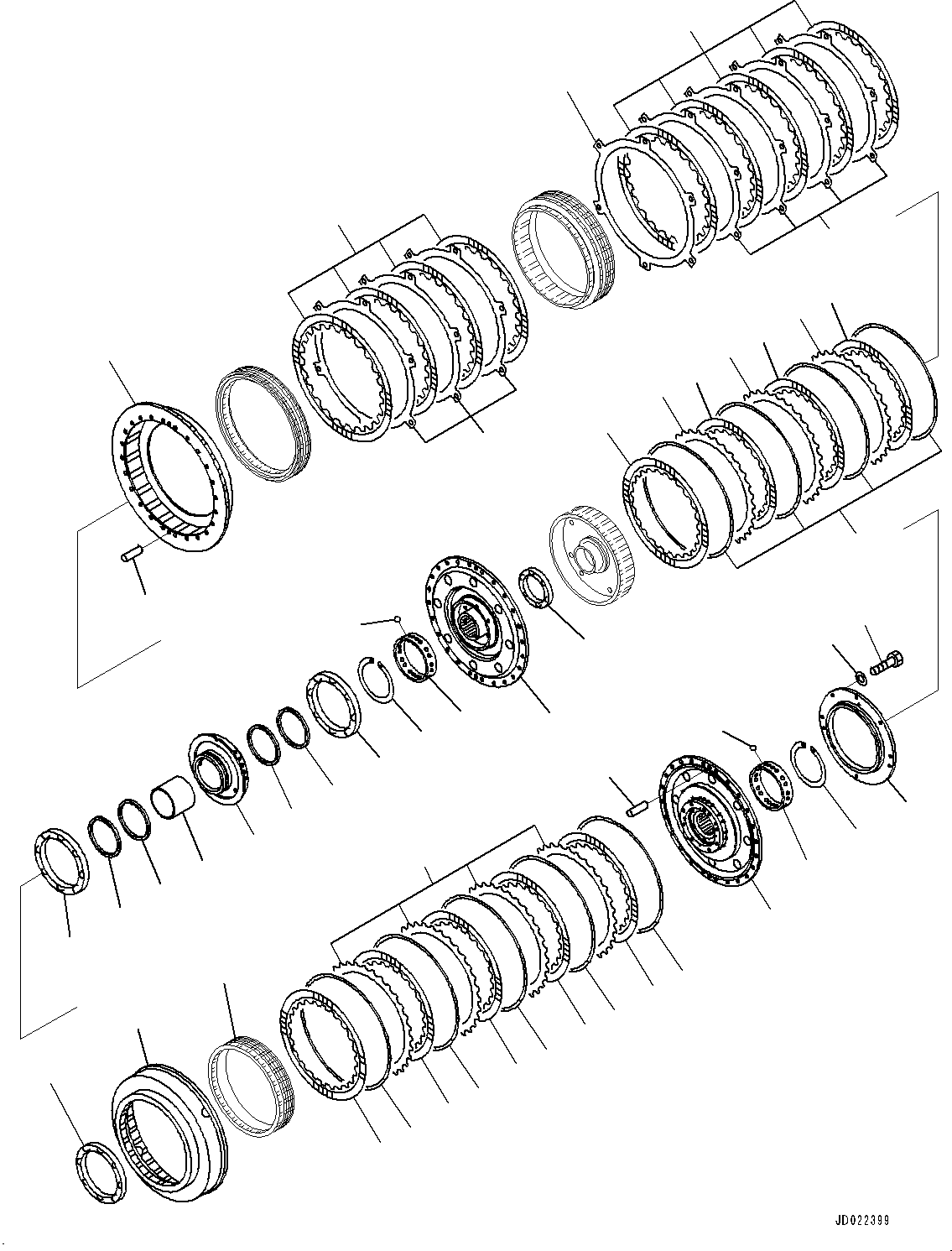 Komatsu parts book diagram for HD465-7E1 S/N 20001-UP (For EU): TORQUE CONVERTER AND TRANSMISSION, 4TH AND LOW HOUSING (#20001-)