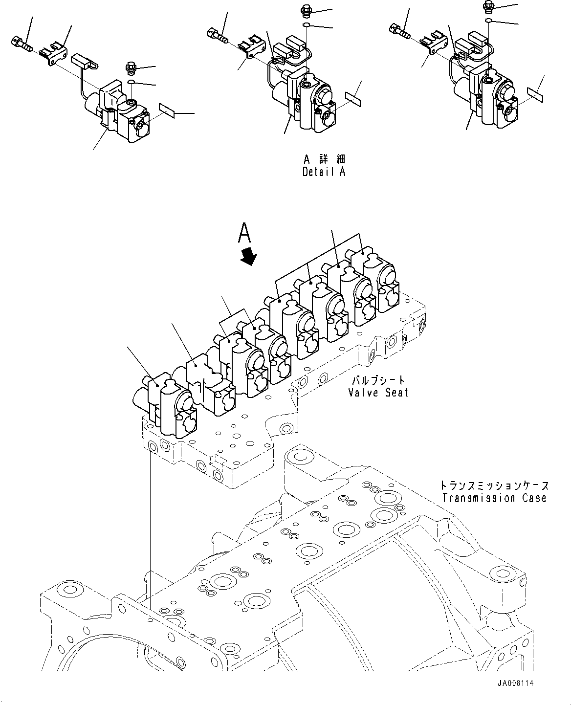 Komatsu parts book diagram for HD465-7E1 S/N 20001-UP (For EU): TORQUE CONVERTER AND TRANSMISSION, TRANSMISSION CONTROL VALVE (ECMV) (#20001-)