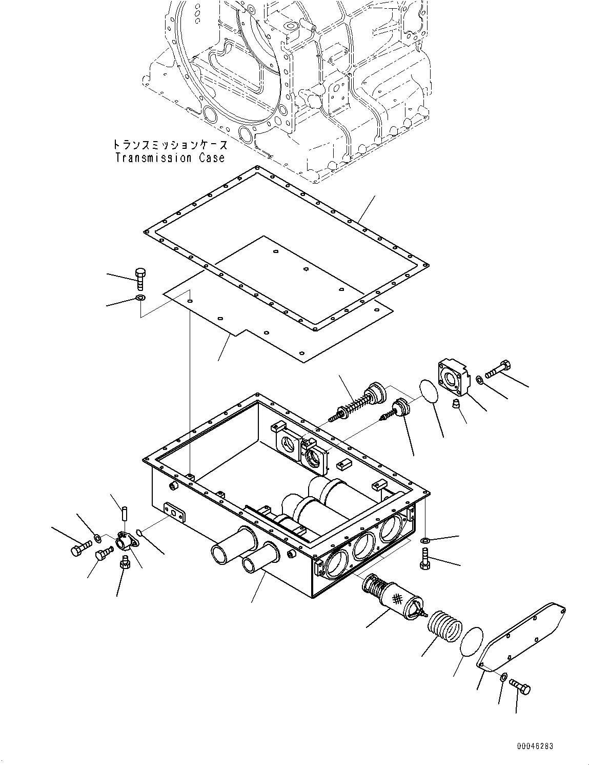 Komatsu parts book diagram for HD465-7E1 S/N 20001-UP (For EU): TORQUE CONVERTER AND TRANSMISSION, TANK (#20001-)