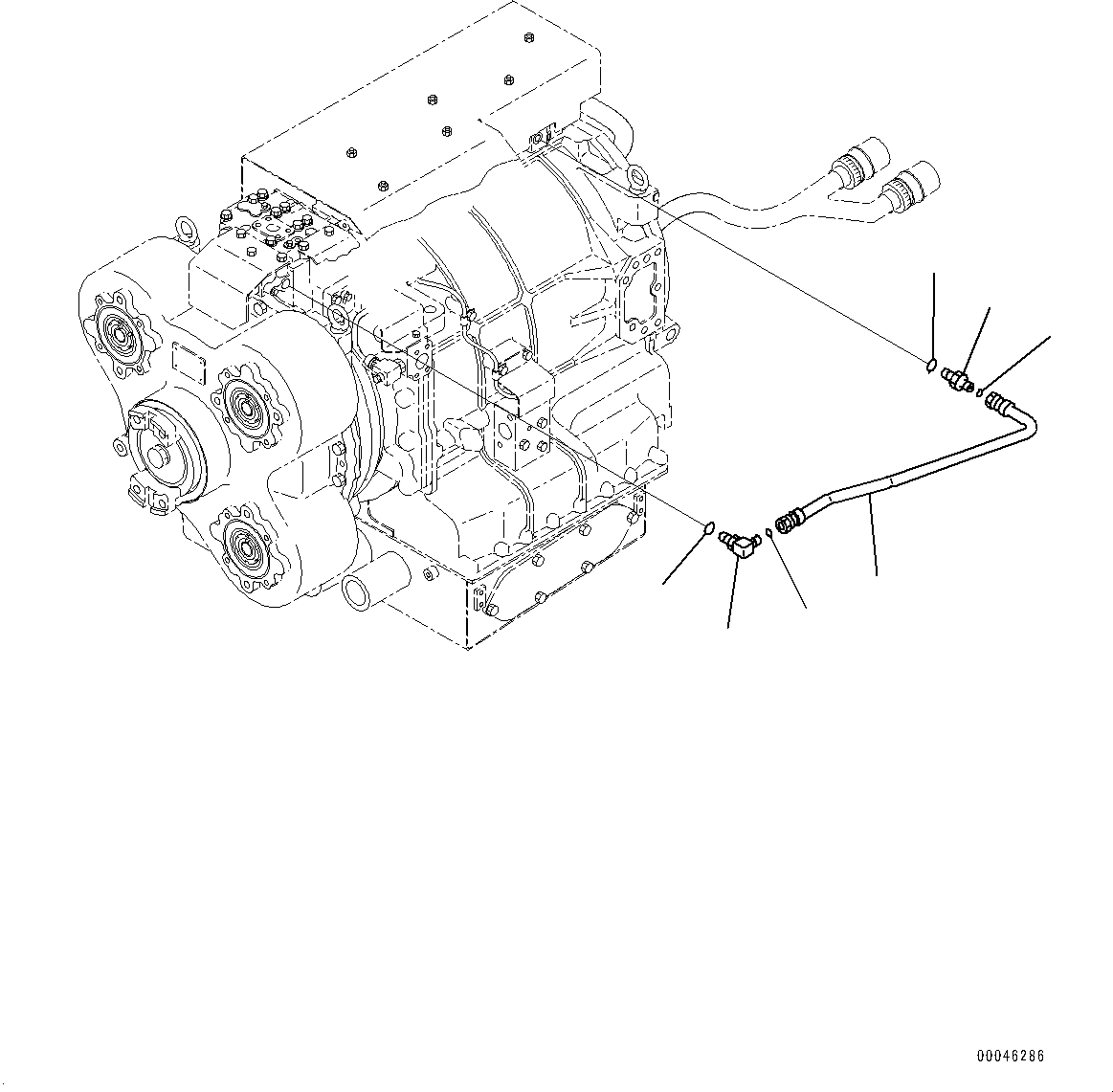 Komatsu parts book diagram for HD465-7E1 S/N 20001-UP (For EU): TORQUE CONVERTER AND TRANSMISSION, TUBE (#20001-)