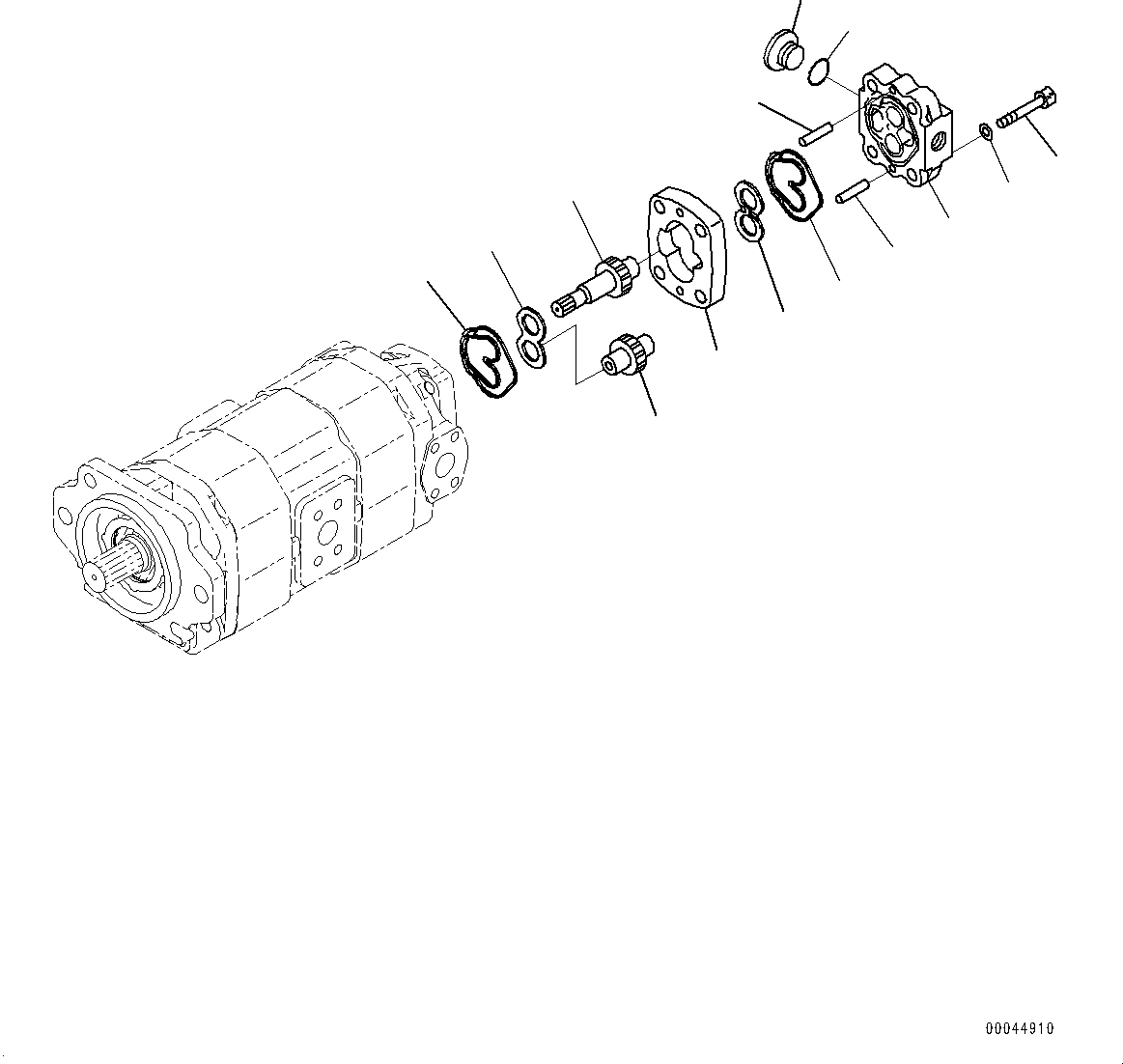 Komatsu parts book diagram for HD465-7E1 S/N 20001-UP (For EU): TORQUE CONVERTER AND TRANSMISSION, CHARGE PUMP, HOIST VALVE (#20001-)
