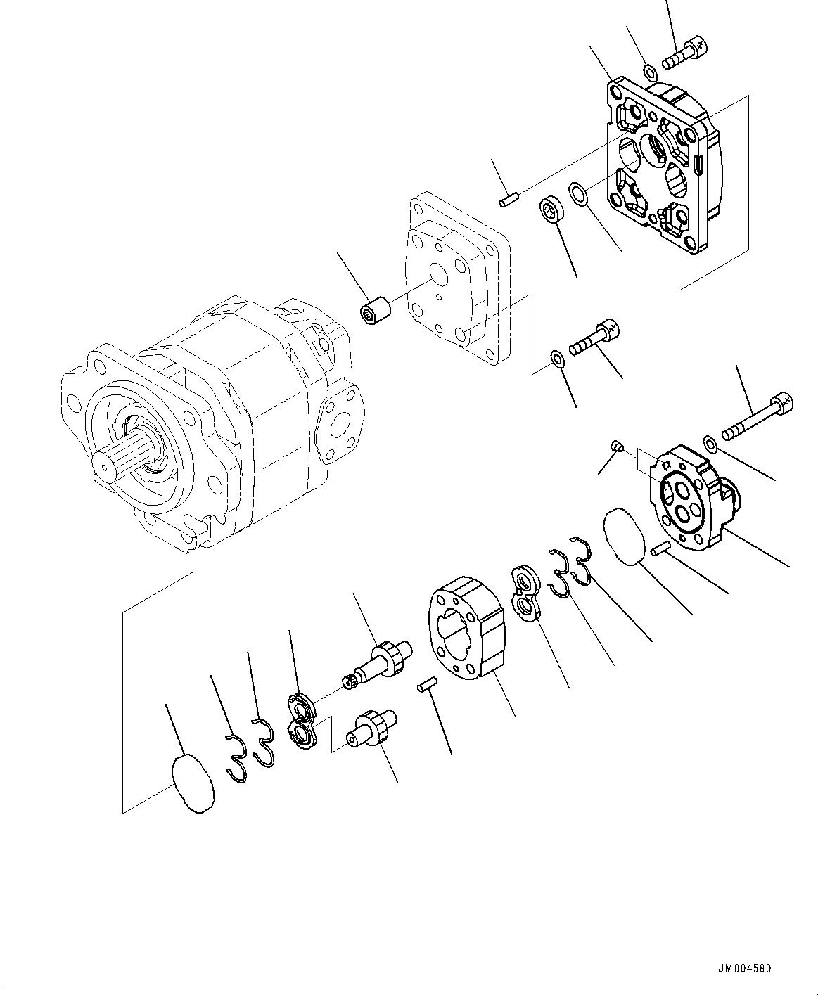 Komatsu parts book diagram for HD465-7E1 S/N 20001-UP (For EU): TORQUE CONVERTER AND TRANSMISSION, BRAKE PUMP (#20001-)