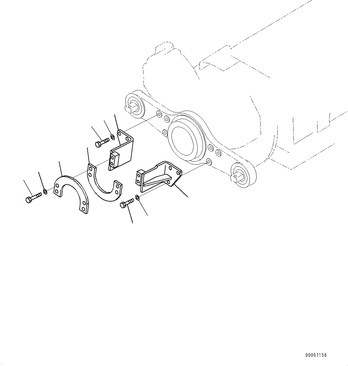 Komatsu parts book diagram for HD465-7E1 S/N 20001-UP (For EU): TORQUE CONVERTER AND TRANSMISSION, GUARD (#20001-)