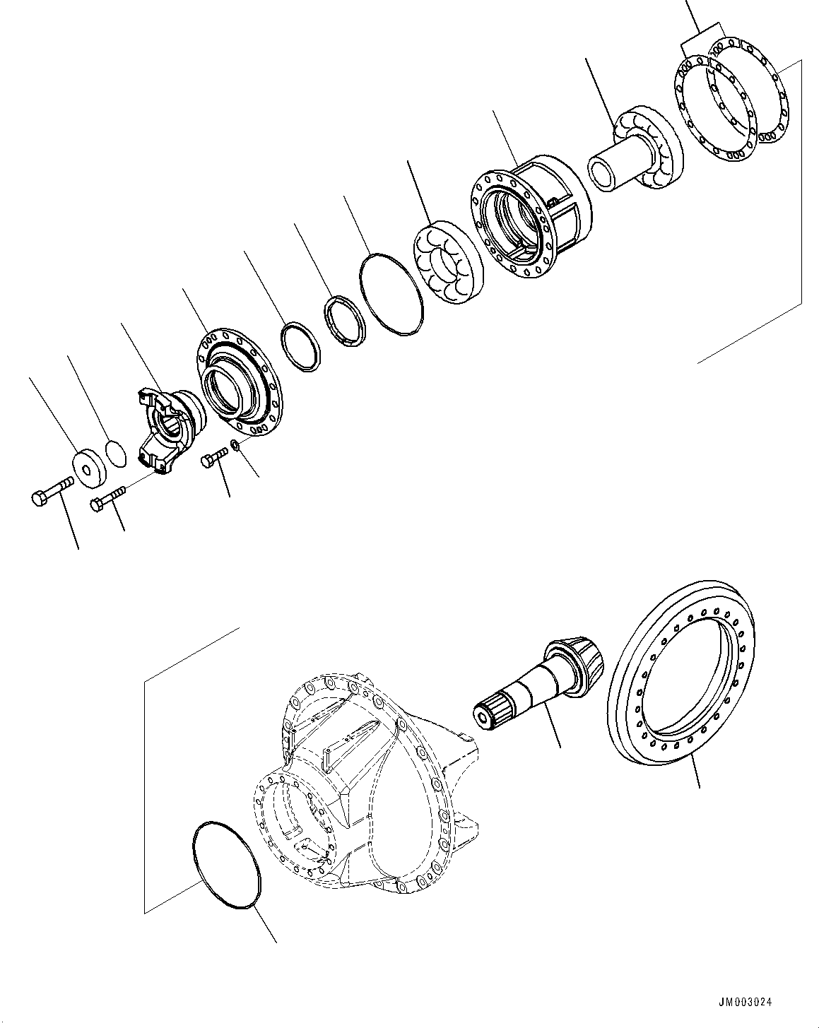 Komatsu parts book diagram for HD465-7E1 S/N 20001-UP (For EU): REAR AXLE, DIFFERENTIAL (2/4) (#20001-)