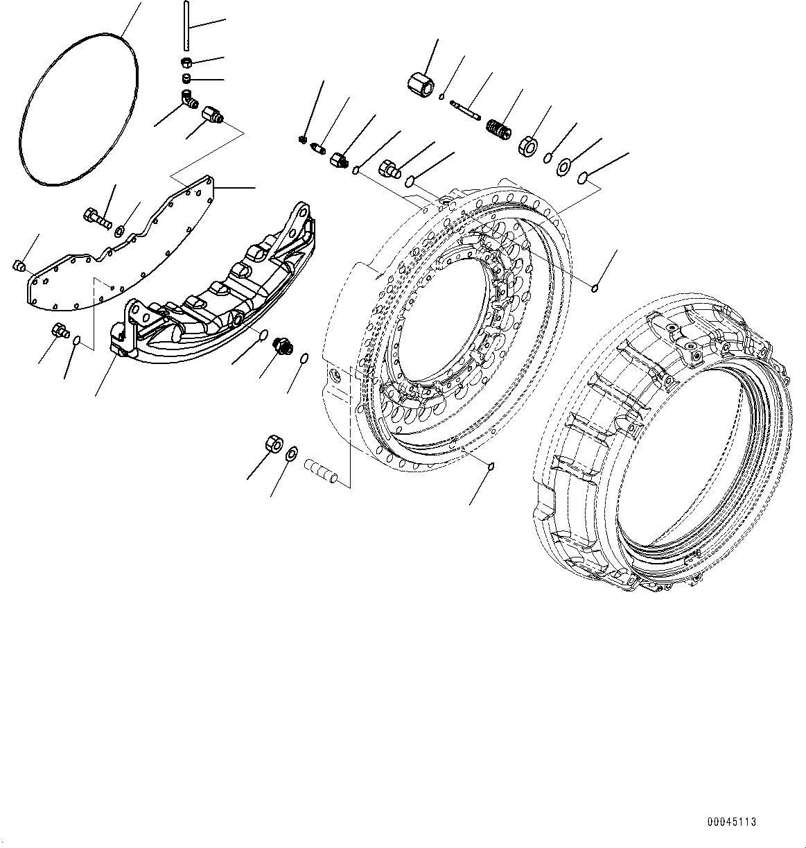 Komatsu parts book diagram for HD465-7E1 S/N 20001-UP (For EU): REAR AXLE, FINAL DRIVE, BRAKE, L.H. (3/3) (#20001-)