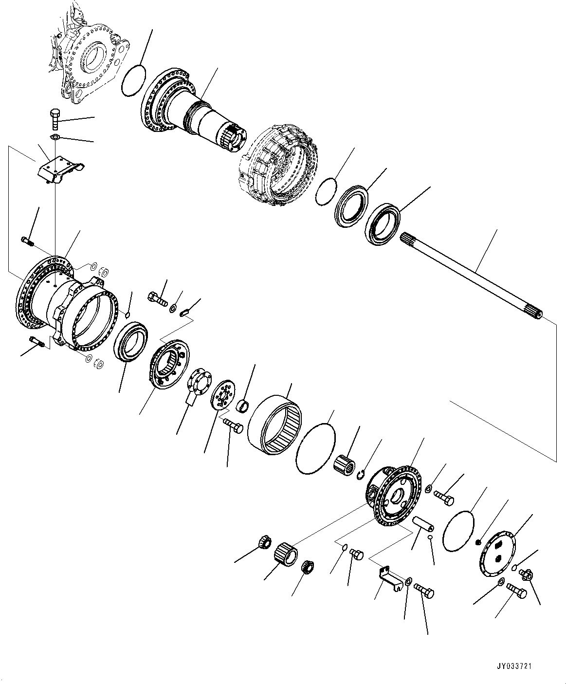 Komatsu parts book diagram for HD465-7E1 S/N 20001-UP (For EU): REAR AXLE, FINAL DRIVE L.H. (#20068-)
