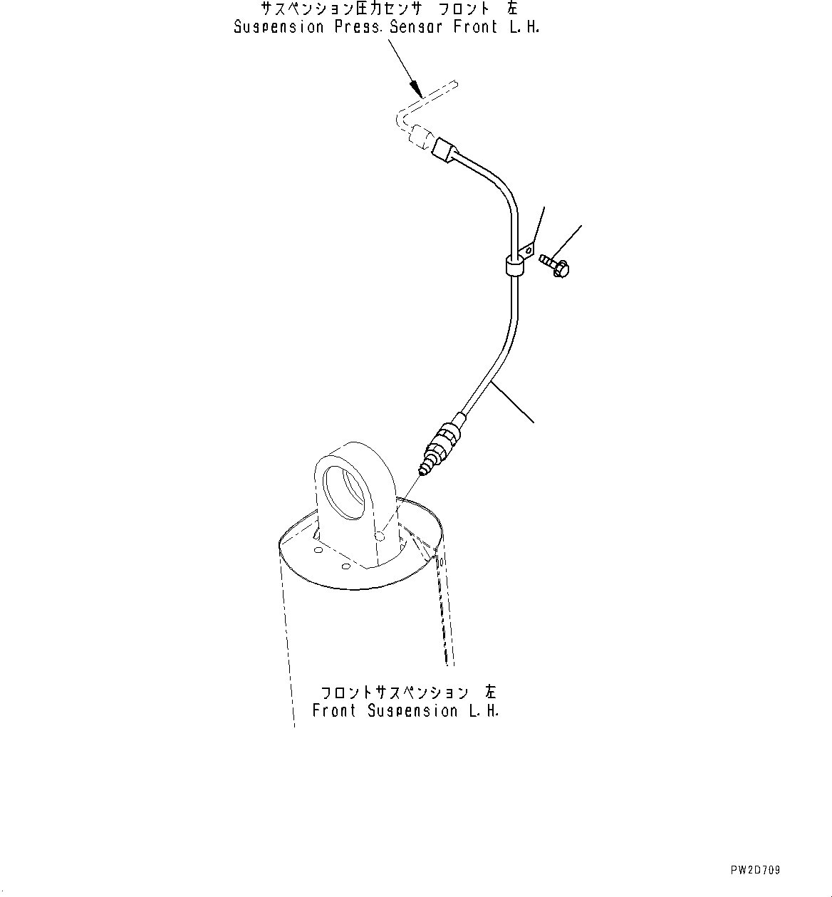 Komatsu parts book diagram for HD465-7E1 S/N 20001-UP (For EU): FRONT AXLE, SENSOR (1/2) (#20001-)