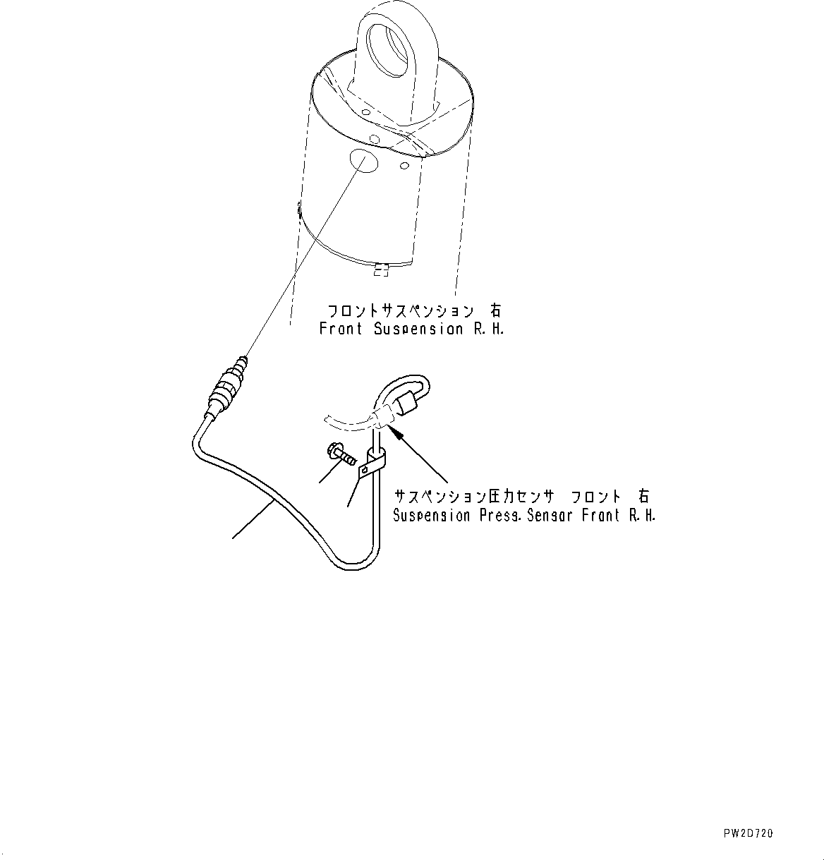 Komatsu parts book diagram for HD465-7E1 S/N 20001-UP (For EU): FRONT AXLE, SENSOR (2/2) (#20001-)