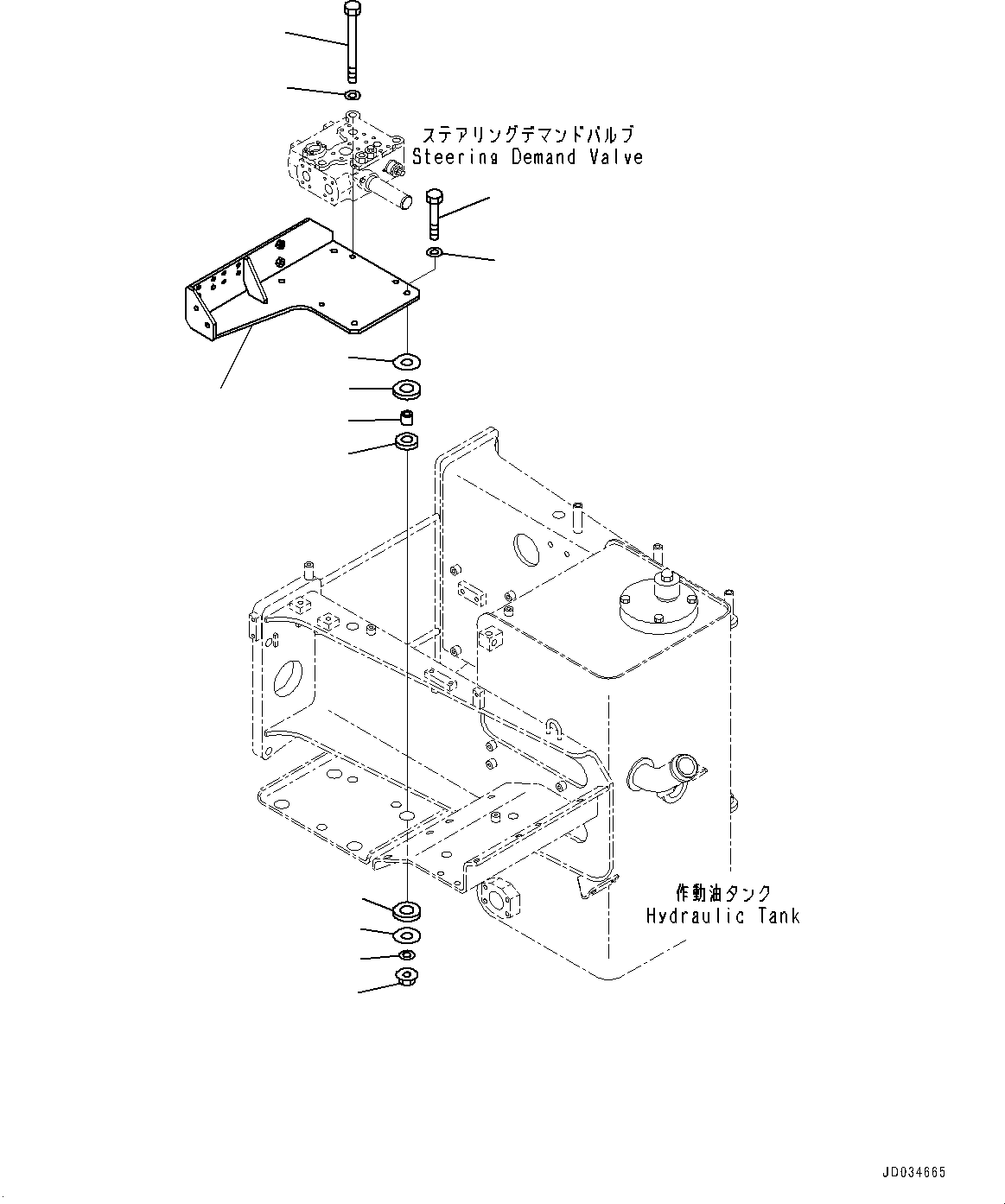 Komatsu parts book diagram for HD465-7E1 S/N 20001-UP (For EU): HYDRAULIC TANK, RELATED PARTS (1/7) (#20001-)