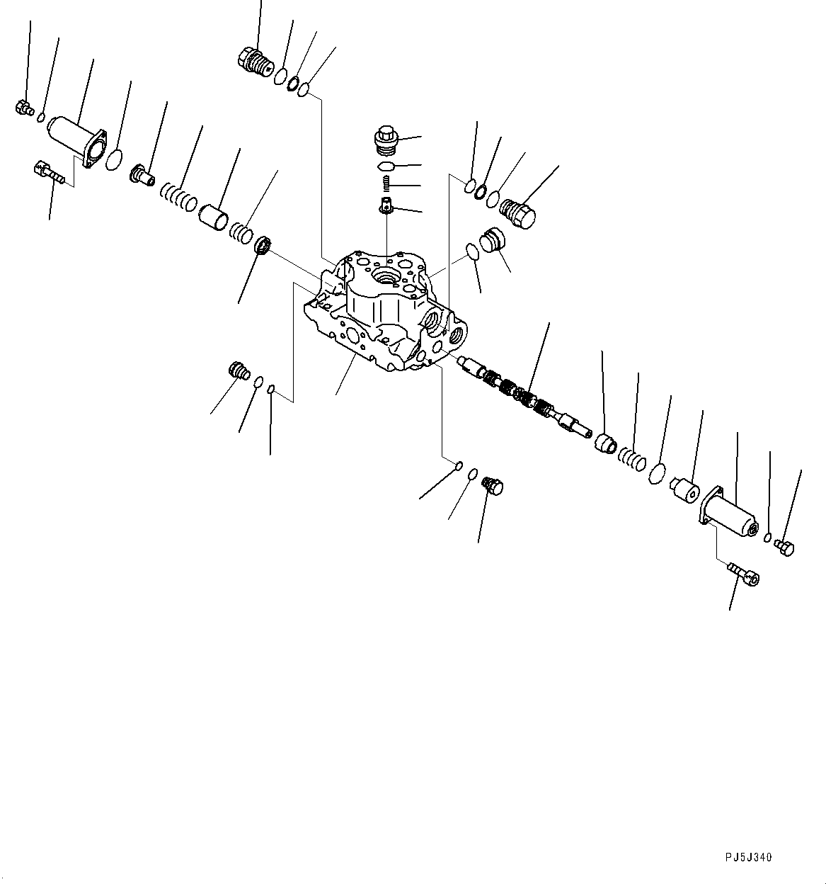 Komatsu parts book diagram for HD465-7E1 S/N 20001-UP (For EU): HYDRAULIC TANK, HOIST VALVE (1/2) (#20001-)