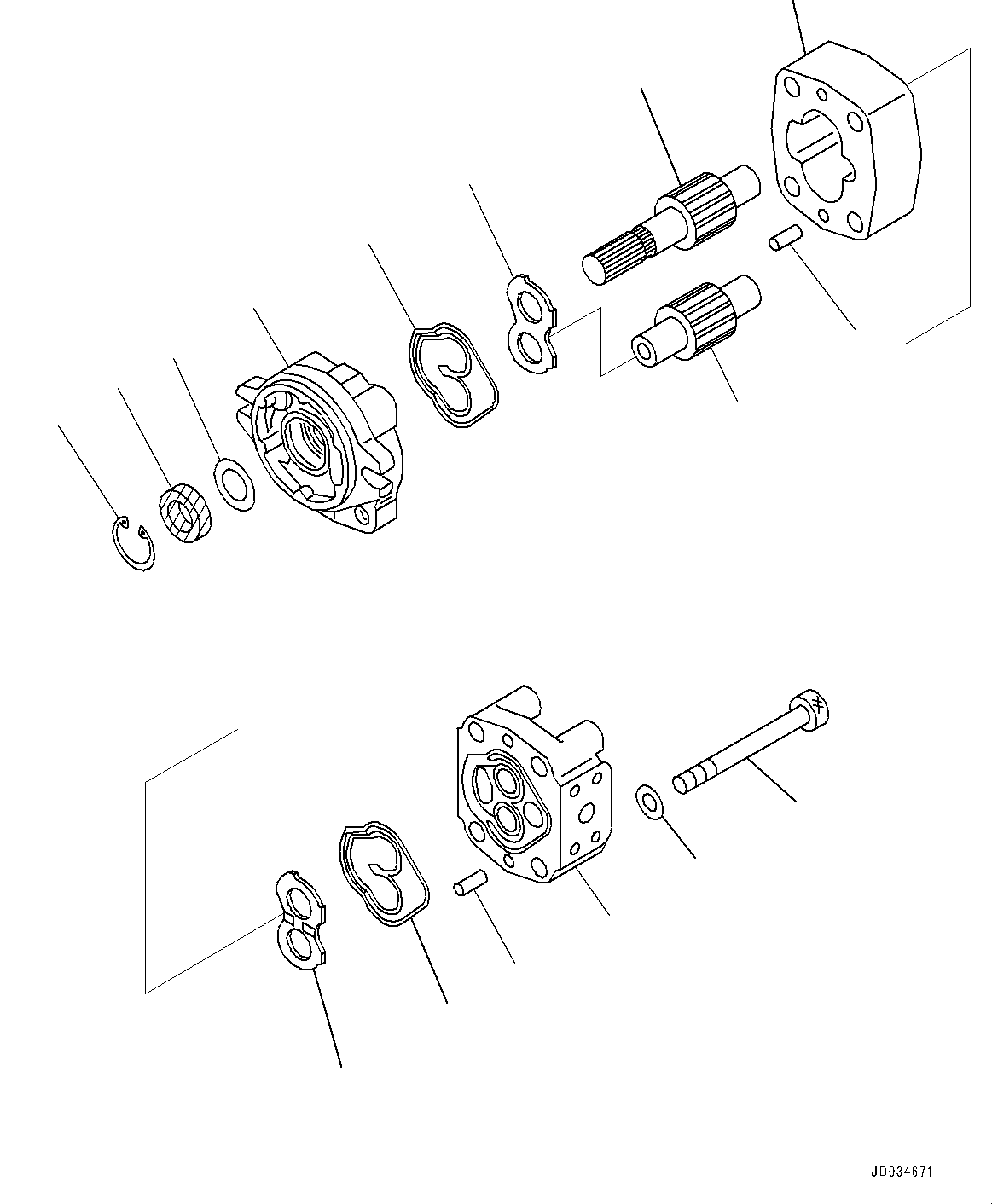 Komatsu parts book diagram for HD465-7E1 S/N 20001-UP (For EU): HYDRAULIC TANK, EMERGENCY STEERING PUMP (#20001-)
