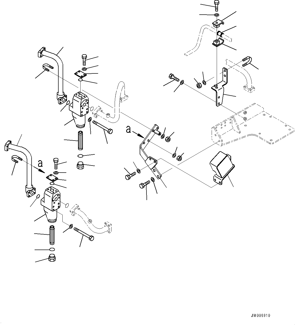 Komatsu parts book diagram for HD465-7E1 S/N 20001-UP (For EU): HYDRAULIC TANK, STEERING AND HOIST PIPING (5/6) (#20001-)