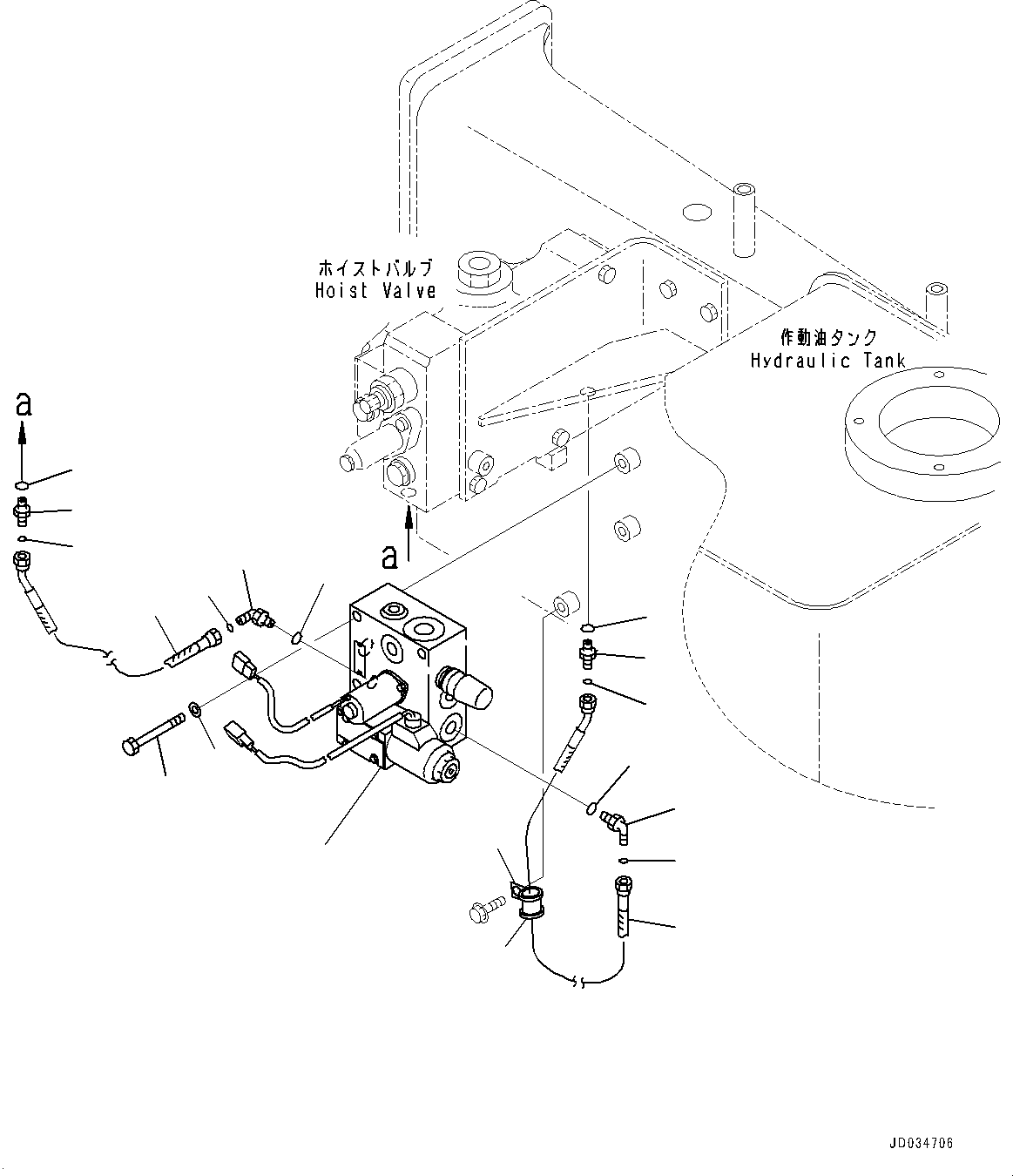 Komatsu parts book diagram for HD465-7E1 S/N 20001-UP (For EU): HYDRAULIC TANK, EPC VALVE (#20001-)