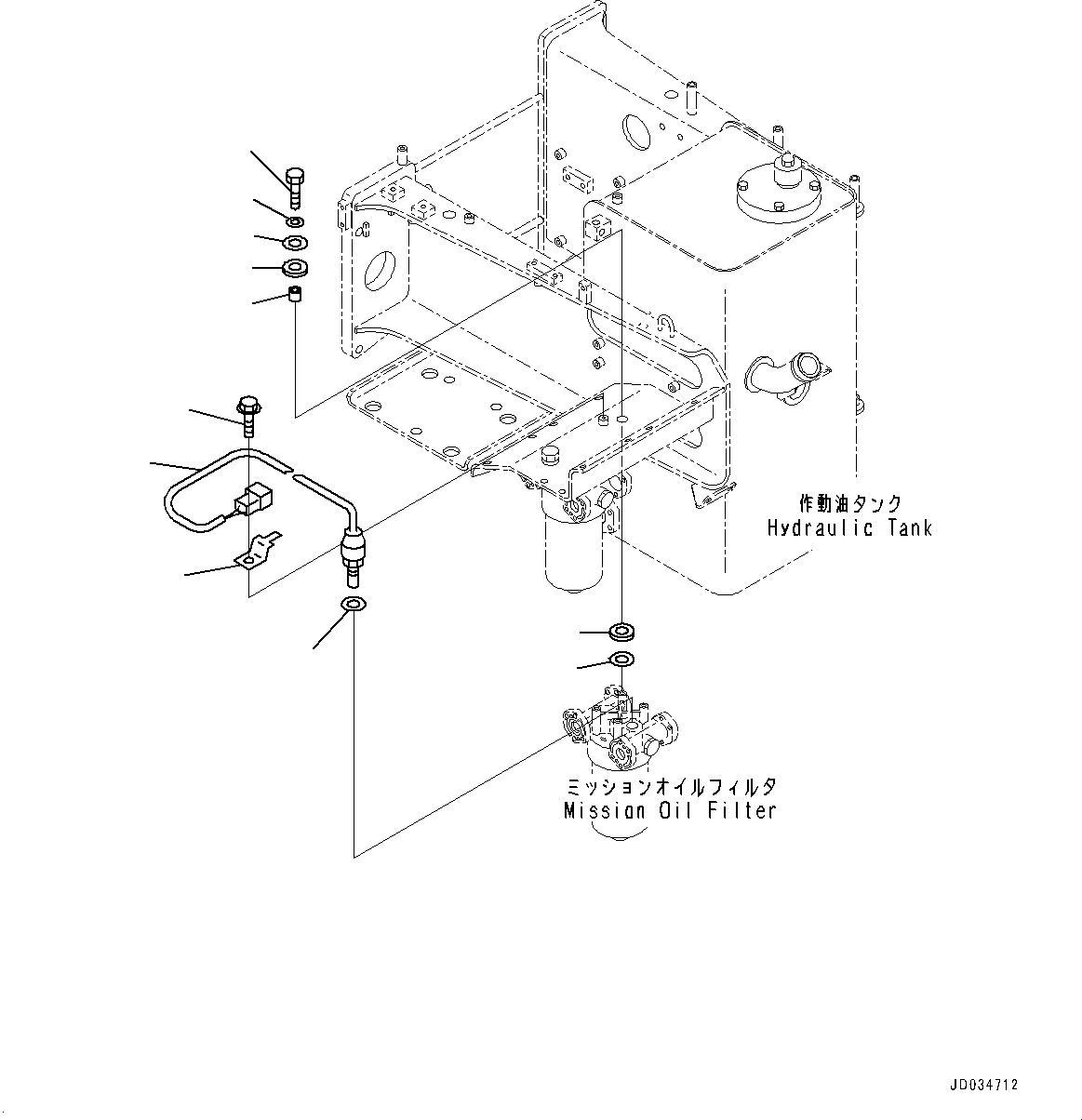 Komatsu parts book diagram for HD465-7E1 S/N 20001-UP (For EU): HYDRAULIC TANK, SENSOR (#20001-)