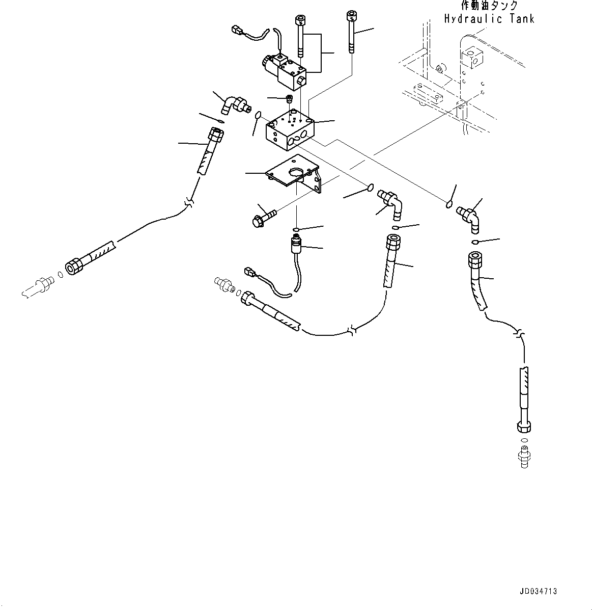 Komatsu parts book diagram for HD465-7E1 S/N 20001-UP (For EU): HYDRAULIC TANK, PARKING BRAKE PIPING (1/3) (#20001-)