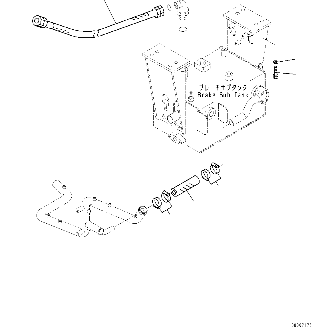 Komatsu parts book diagram for HD465-7E1 S/N 20001-UP (For EU): HYDRAULIC TANK, MOUNTING (2/10) (#20001-)