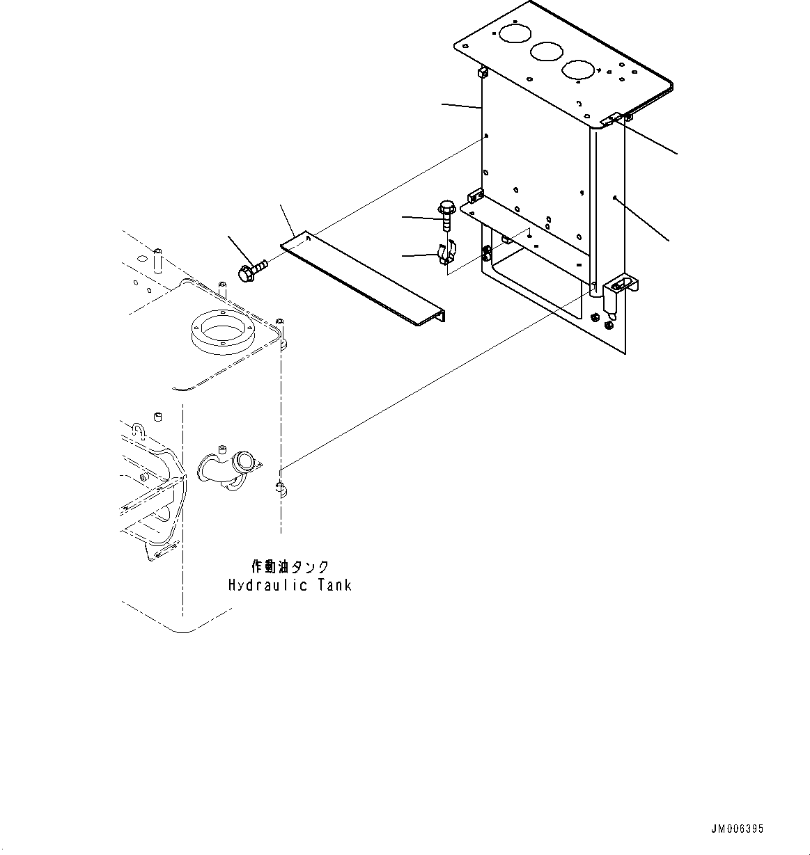 Komatsu parts book diagram for HD465-7E1 S/N 20001-UP (For EU): HYDRAULIC TANK, RELATED PARTS (3/8) (#20001-)