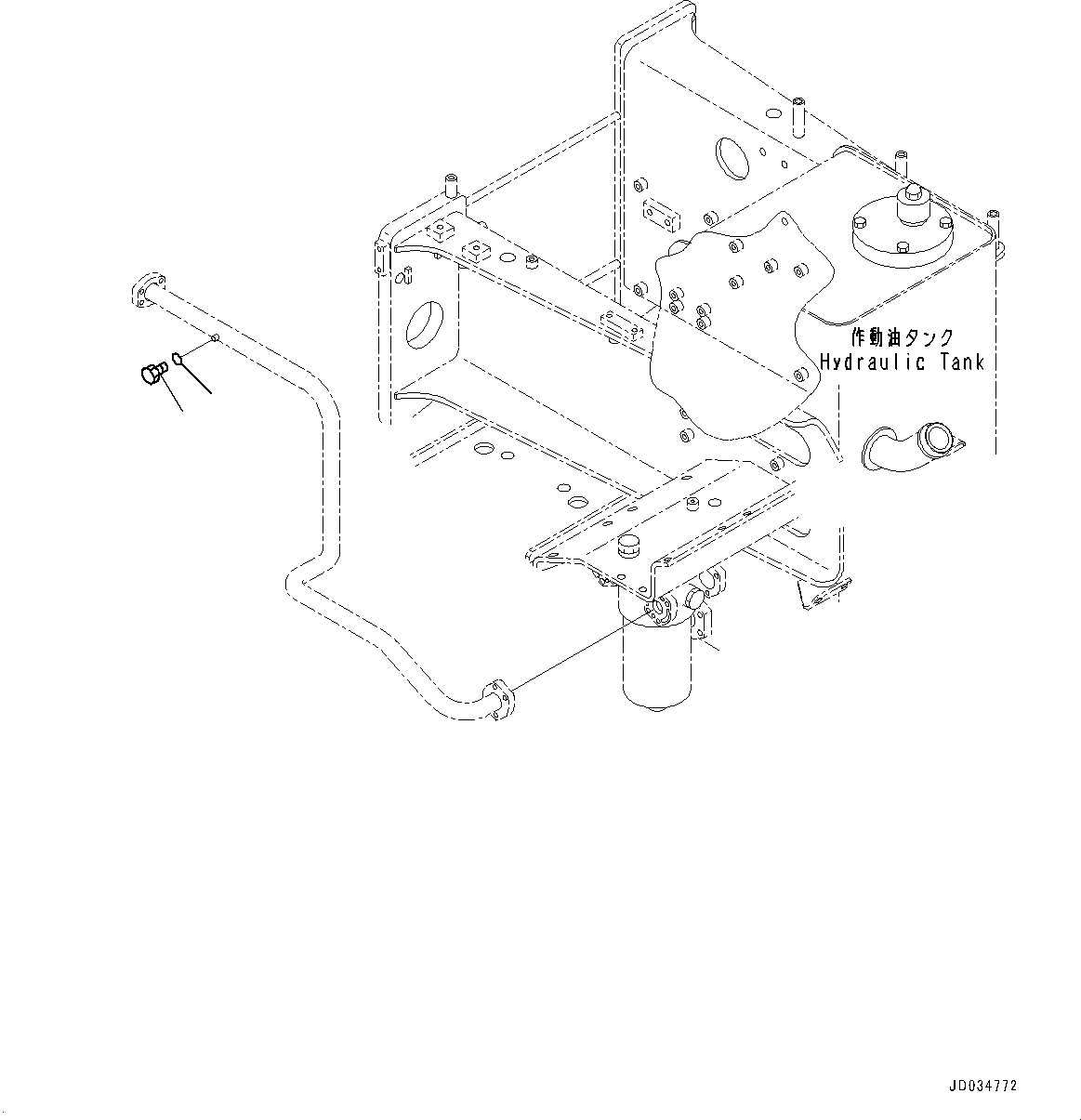 Komatsu parts book diagram for HD465-7E1 S/N 20001-UP (For EU): HYDRAULIC TANK, PLUG (1/2) (#20001-)