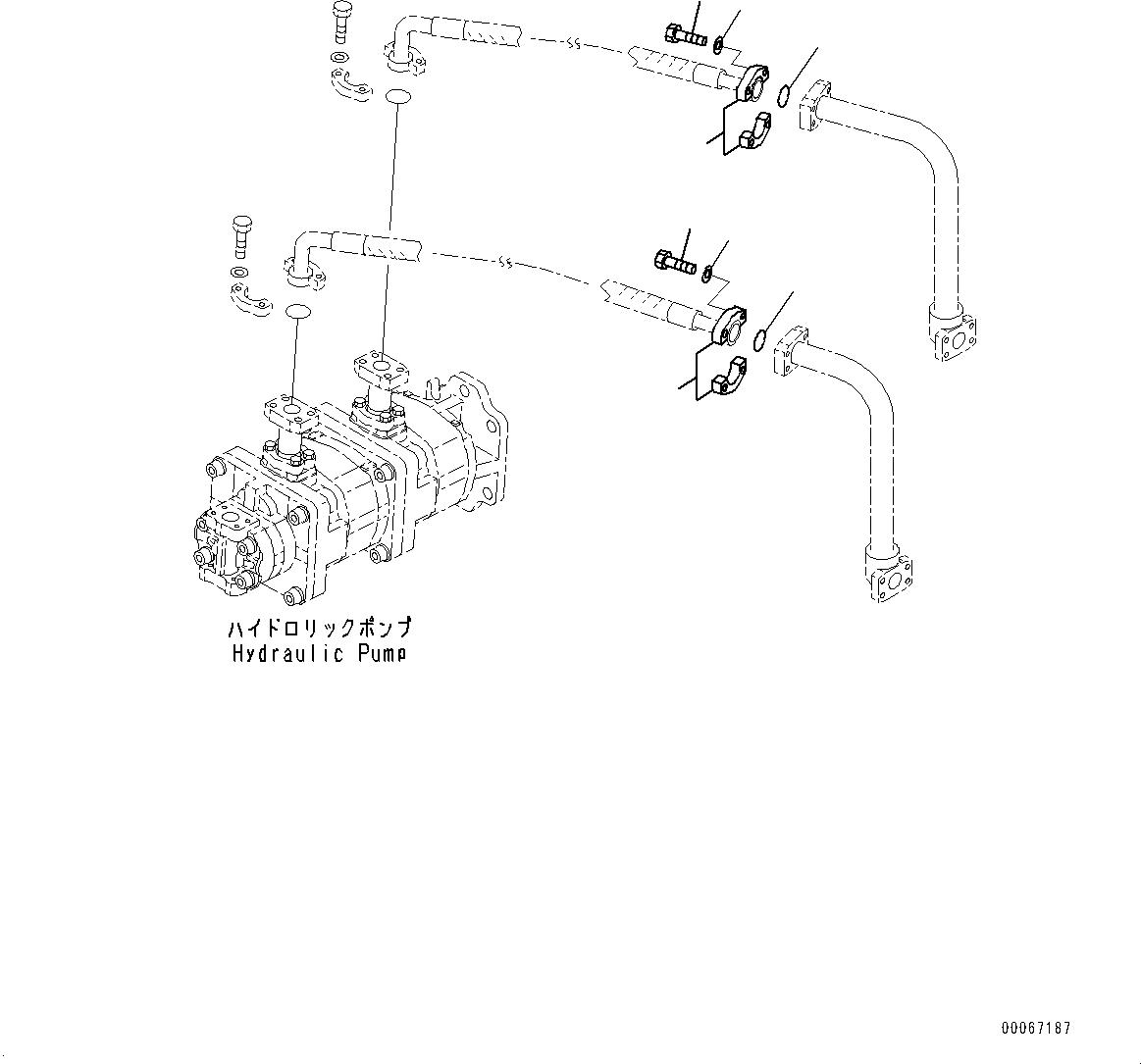 Komatsu parts book diagram for HD465-7E1 S/N 20001-UP (For EU): HYDRAULIC TANK, PUMP TO DEMAND VALVE (#20001-)