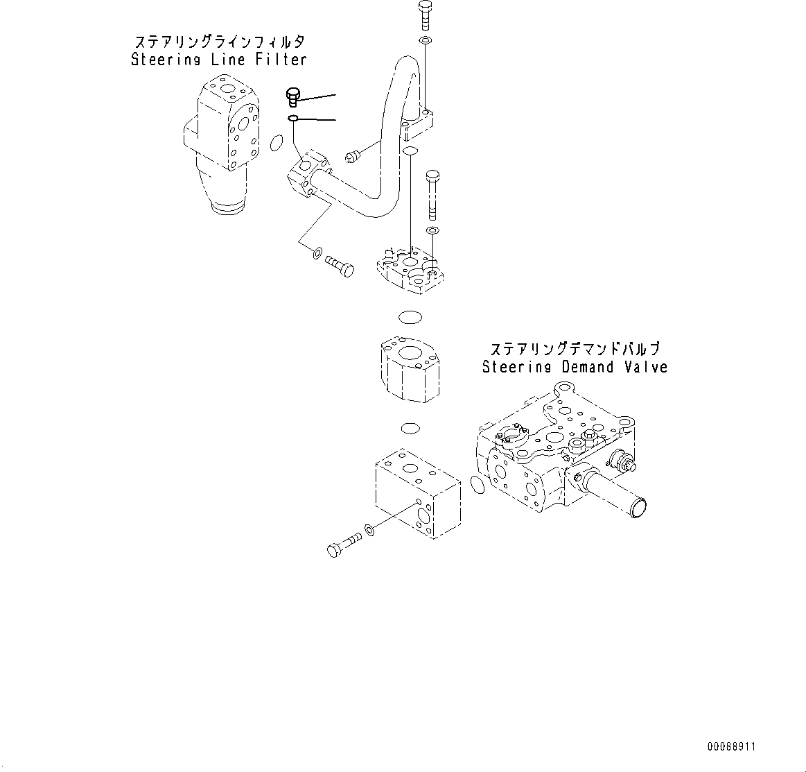 Komatsu parts book diagram for HD465-7E1 S/N 20001-UP (For EU): HYDRAULIC TANK, PLUG (2/2) (#20001-)