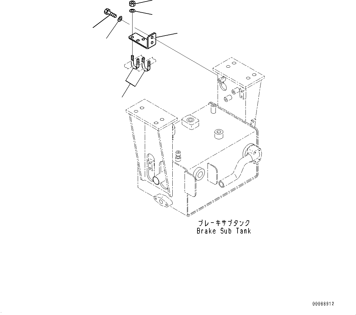 Komatsu parts book diagram for HD465-7E1 S/N 20001-UP (For EU): HYDRAULIC TANK, MOUNTING (6/10) (#20001-)