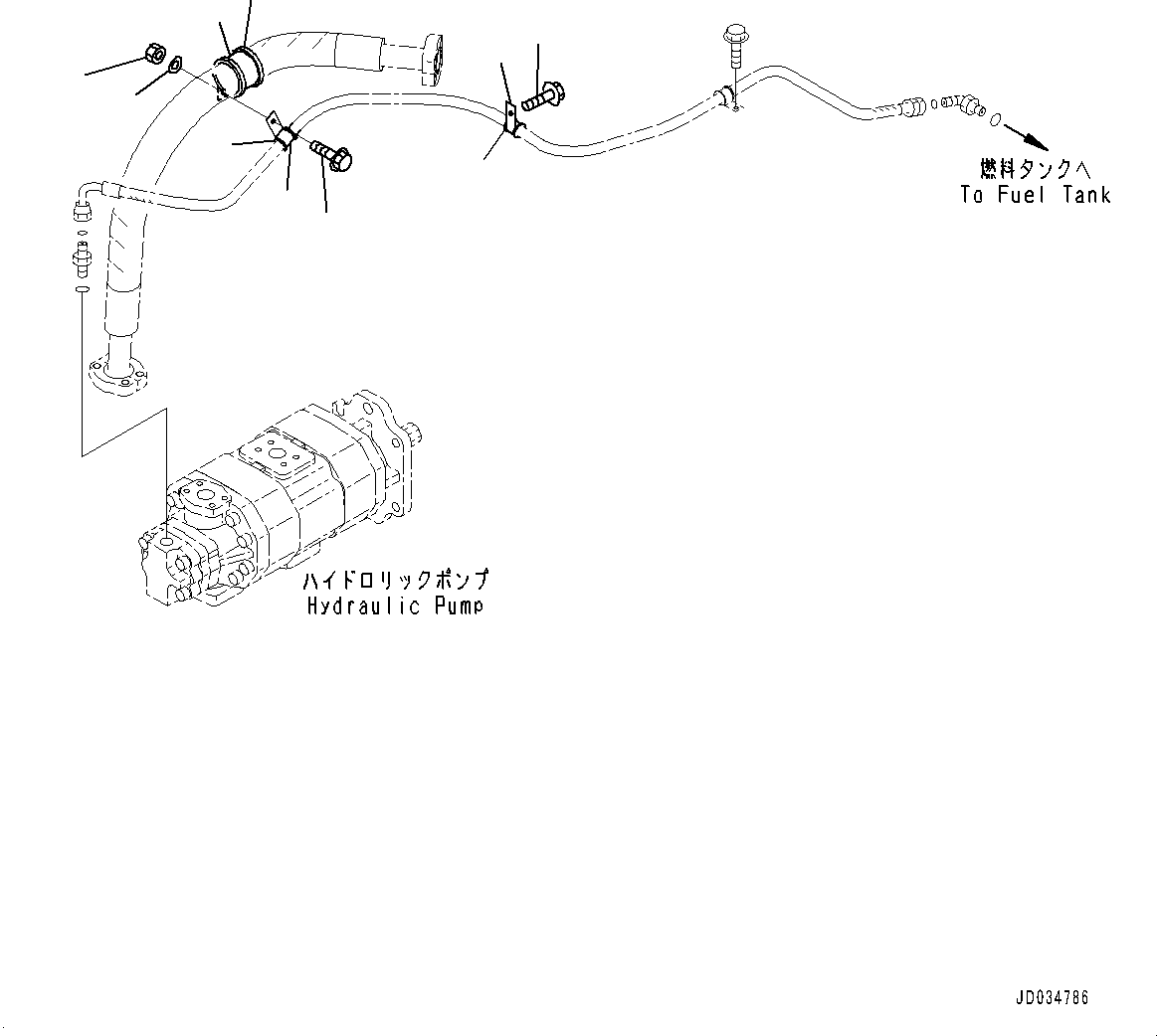 Komatsu parts book diagram for HD465-7E1 S/N 20001-UP (For EU): HYDRAULIC TANK, DUMP CONTROL (#20001-)