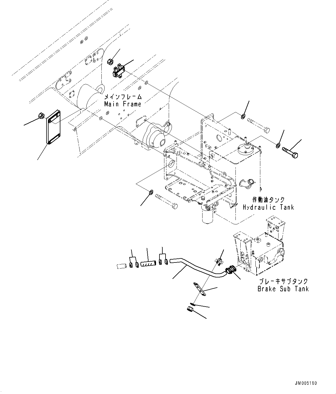 Komatsu parts book diagram for HD465-7E1 S/N 20001-UP (For EU): HYDRAULIC TANK, MOUNTING (8/10) (#20001-20001)