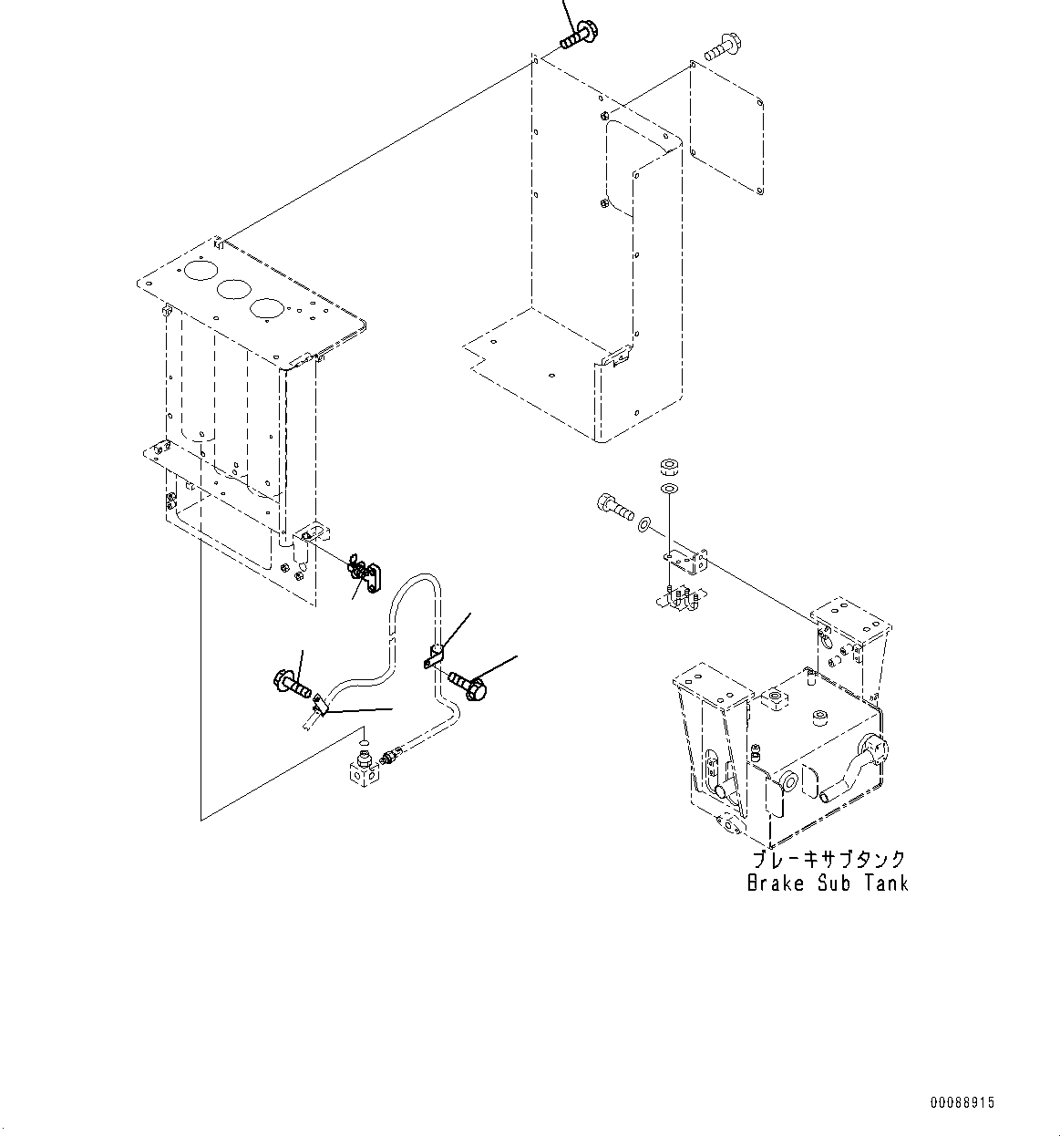 Komatsu parts book diagram for HD465-7E1 S/N 20001-UP (For EU): HYDRAULIC TANK, MOUNTING (9/10) (#20001-)
