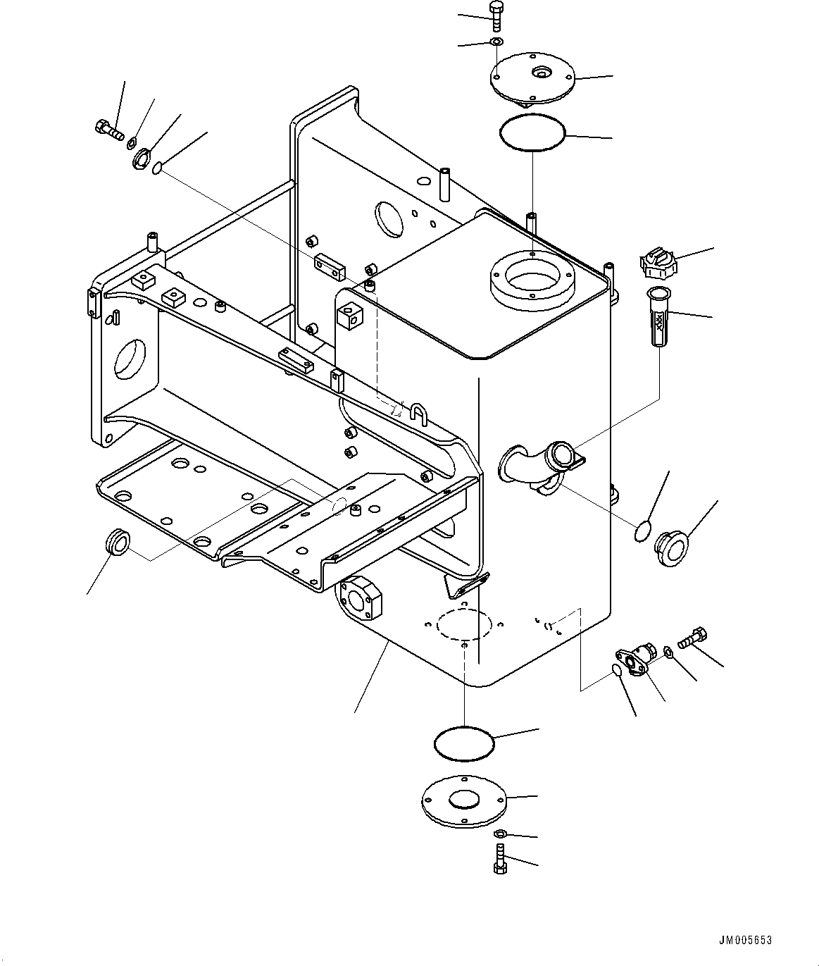 Komatsu parts book diagram for HD465-7E1 S/N 20001-UP (For EU): HYDRAULIC TANK, TANK (#20001-20004)