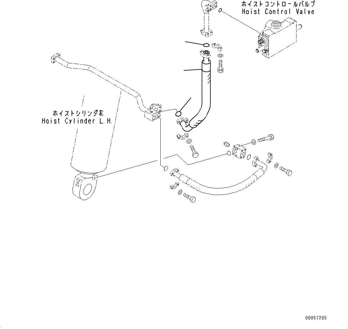 Komatsu parts book diagram for HD465-7E1 S/N 20001-UP (For EU): STEERING AND HOIST HYDRAULIC PIPING, STEERING AND HOIST PIPING (#20001-)