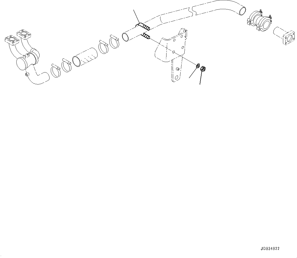 Komatsu parts book diagram for HD465-7E1 S/N 20001-UP (For EU): BRAKE OIL COOLING PIPING, CLIP (#20001-)