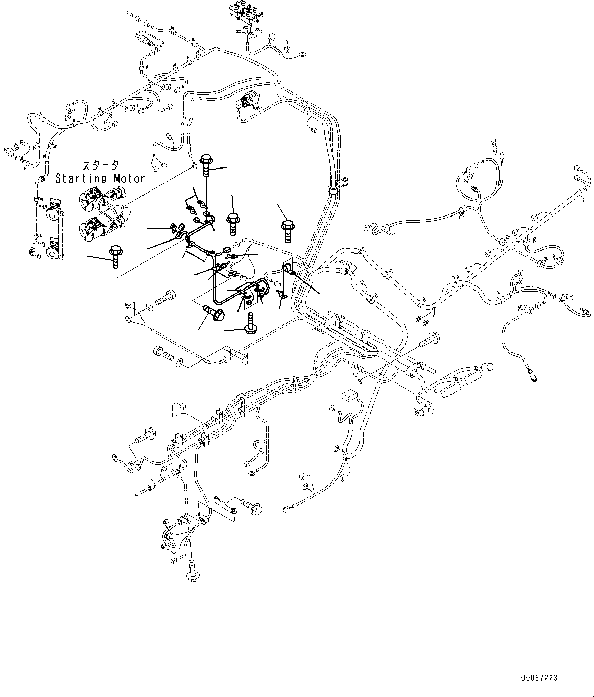 Komatsu parts book diagram for HD465-7E1 S/N 20001-UP (For EU): BRAKE PIPING, WIRING HARNESS (#20001-)