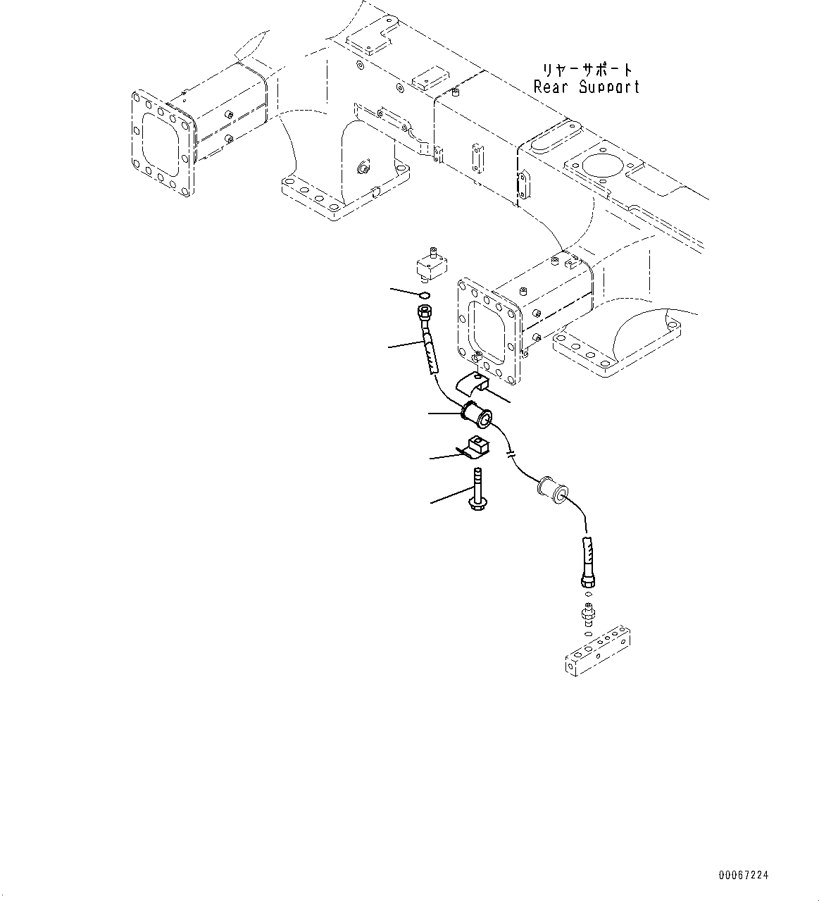 Komatsu parts book diagram for HD465-7E1 S/N 20001-UP (For EU): BRAKE PIPING, PIPING (3/5) (#20001-)
