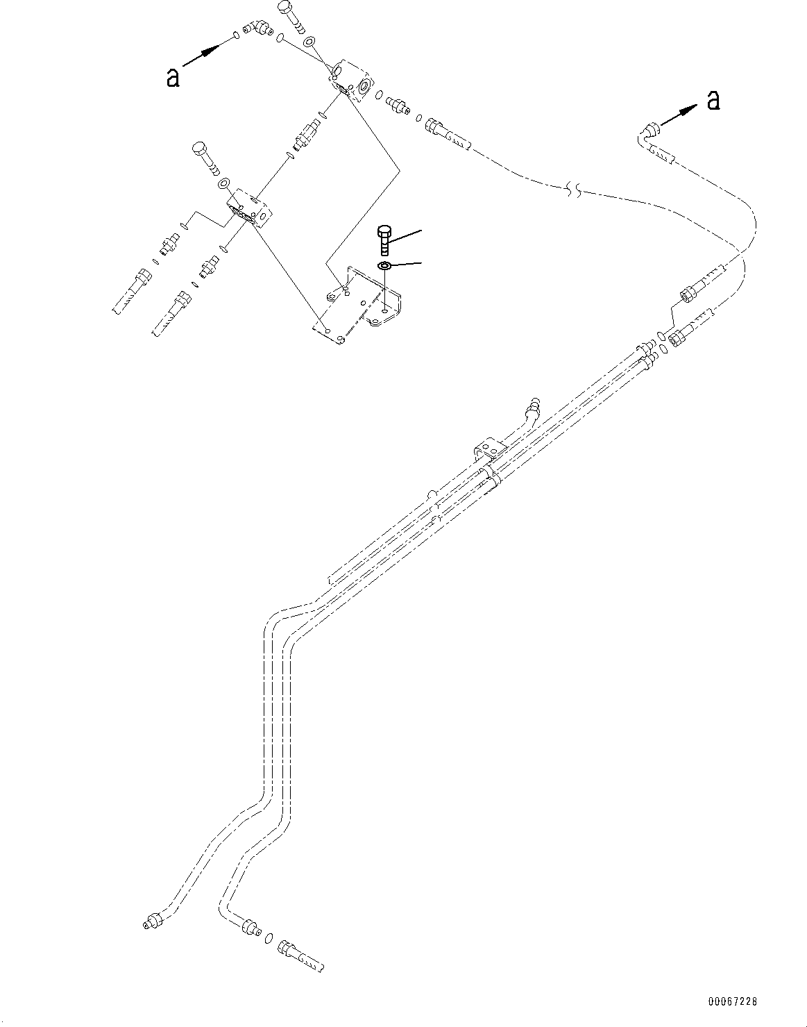 Komatsu parts book diagram for HD465-7E1 S/N 20001-UP (For EU): BRAKE PIPING, BOLT (#20001-)