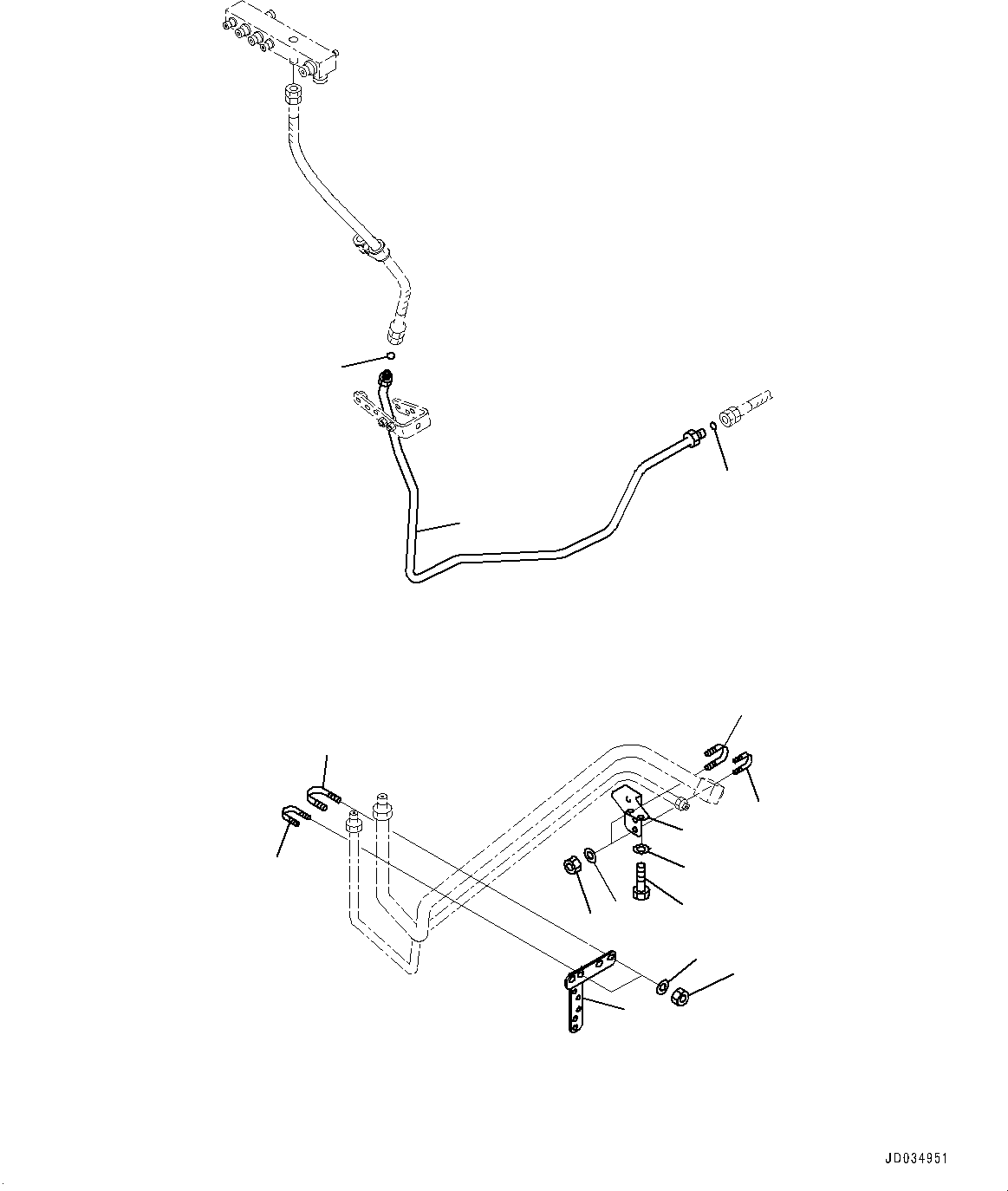 Komatsu parts book diagram for HD465-7E1 S/N 20001-UP (For EU): BRAKE PIPING, PARKING BRAKE PIPING (3/3) (#20001-)