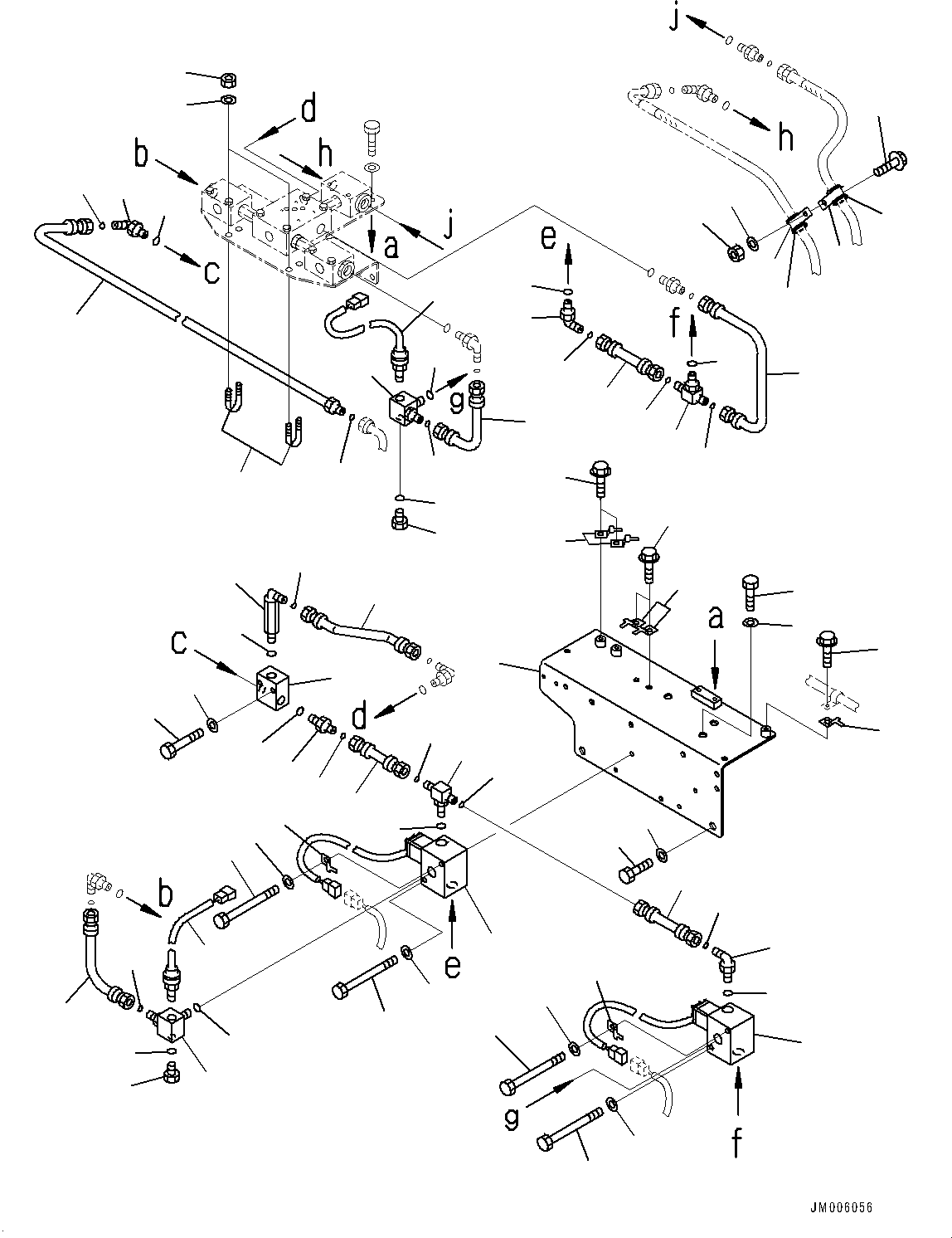 Komatsu parts book diagram for HD465-7E1 S/N 20001-UP (For EU): BRAKE PIPING, RELATED PARTS (#20024-)
