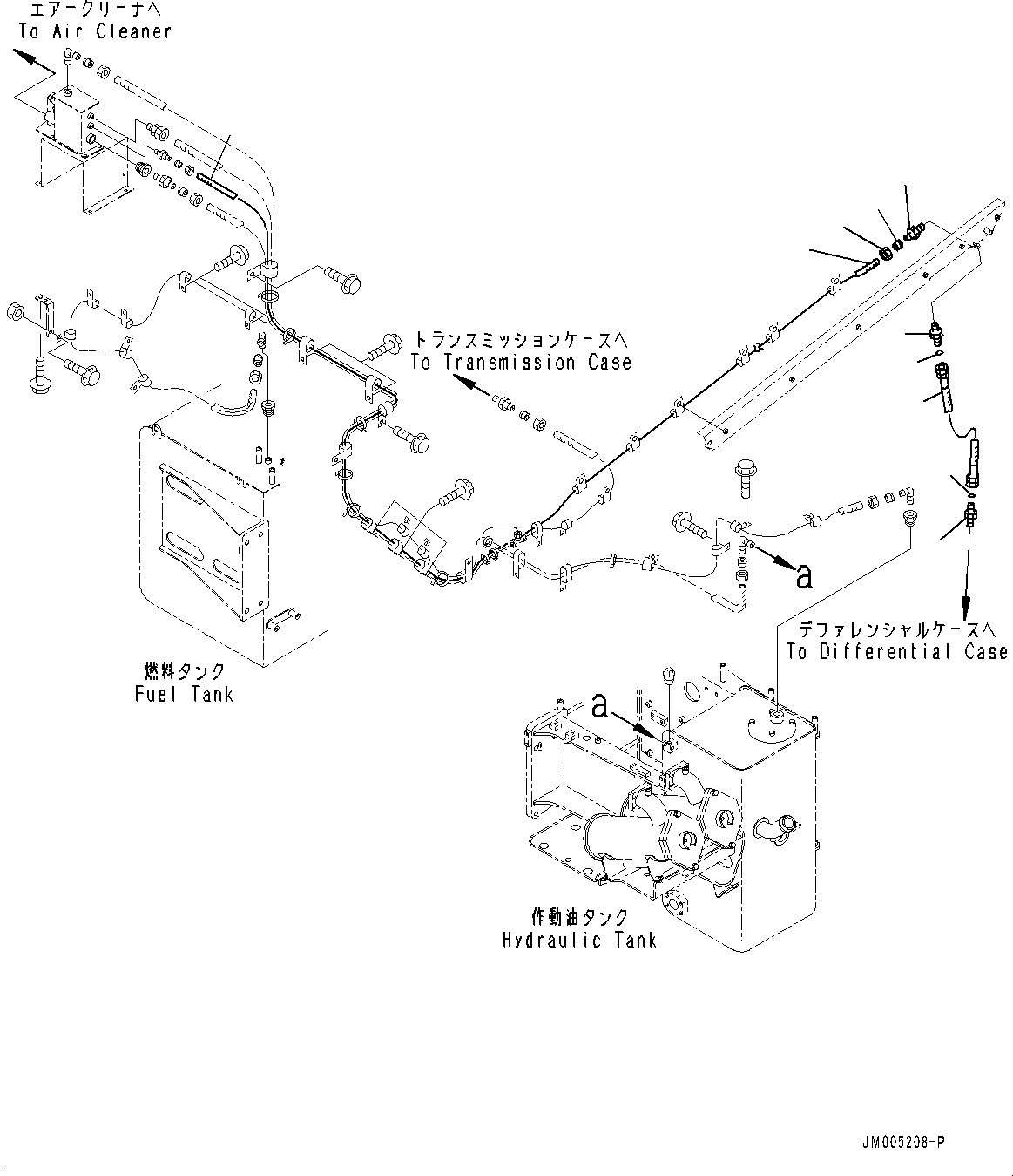 Komatsu parts book diagram for HD465-7E1 S/N 20001-UP (For EU): BRAKE PIPING, PIPING (5/6) (#20001-)