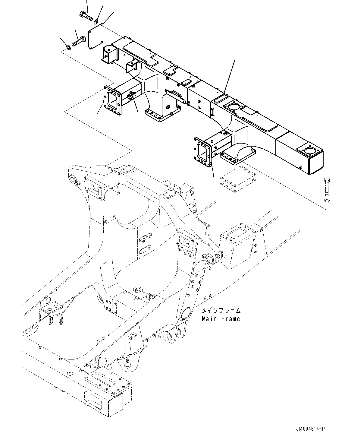 Komatsu parts book diagram for HD465-7E1 S/N 20001-UP (For EU): REAR SUPPORT, SUPPORT (#20001-)