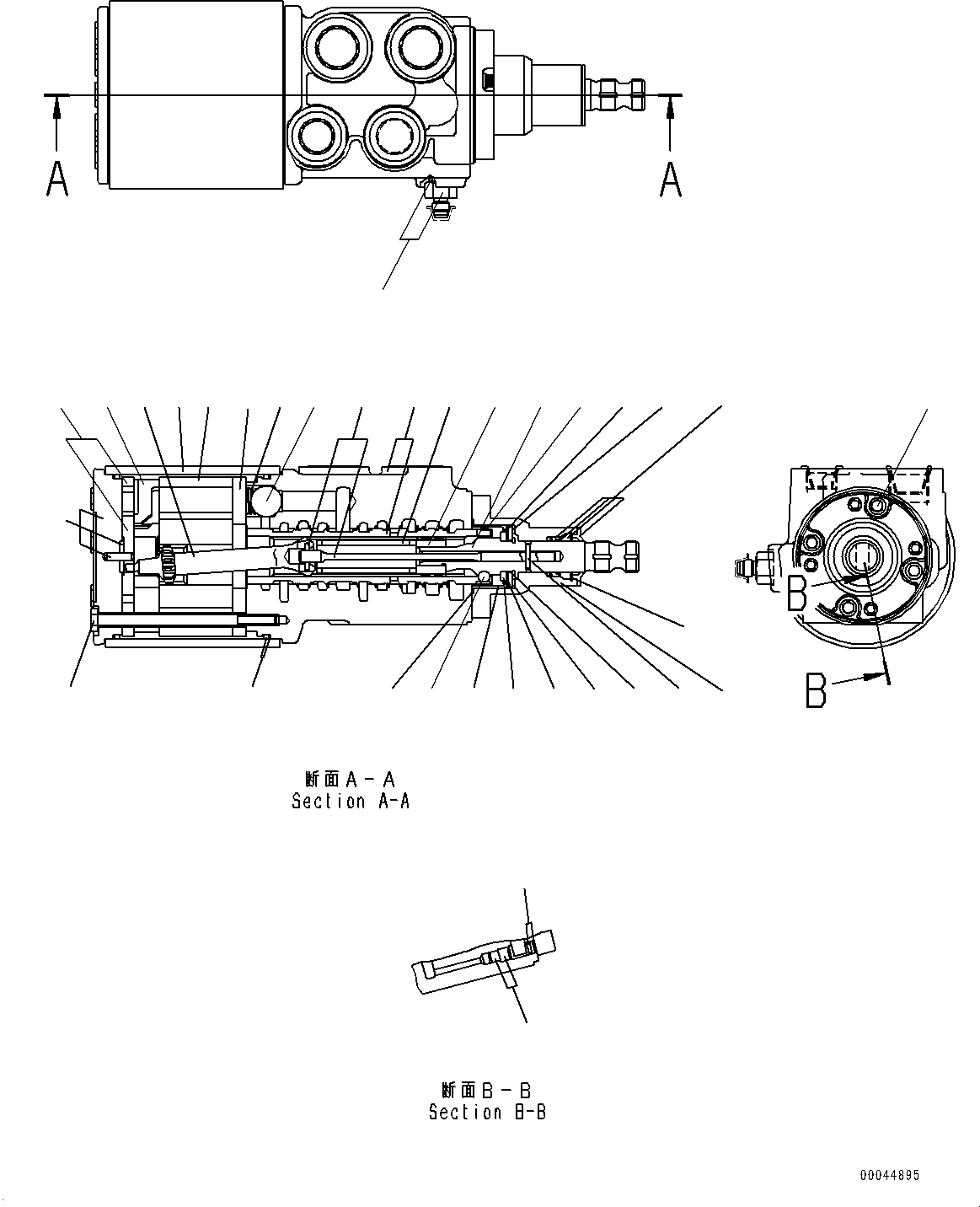 Komatsu parts book diagram for HD465-7E1 S/N 20001-UP (For EU): FRONT SUPPORT, INNER PARTS, STEERING VALVE (#20001-)
