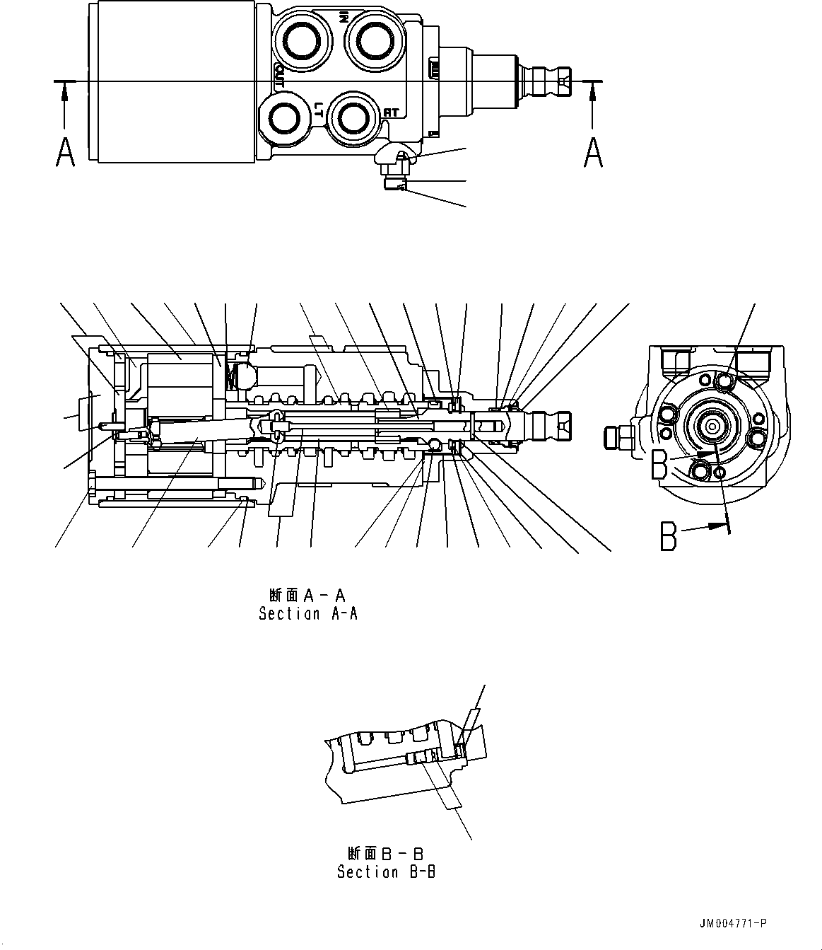 Komatsu parts book diagram for HD465-7E1 S/N 20001-UP (For EU): FRONT SUPPORT, INNER PARTS, STEERING VALVE (#20001-)